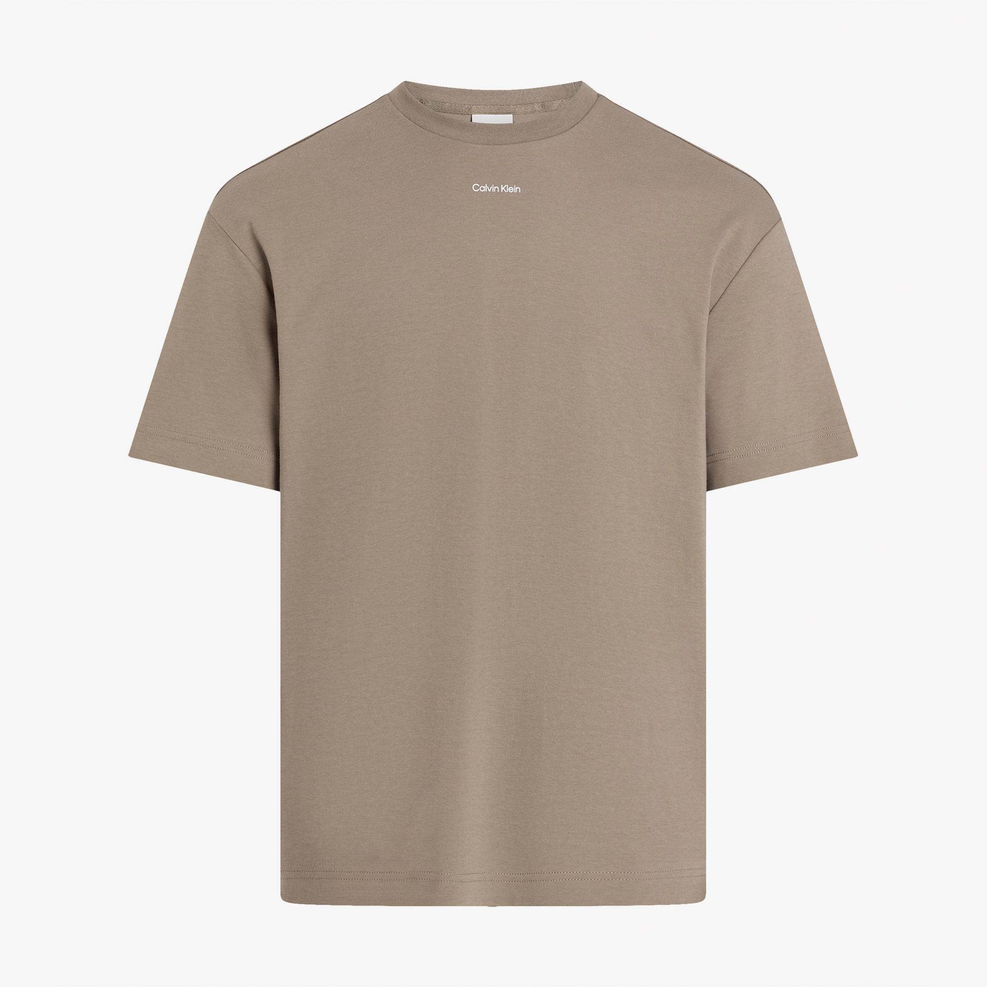 Calvin Klein Nano Logo İnterlo Erkek Kahverengi T-Shirt
