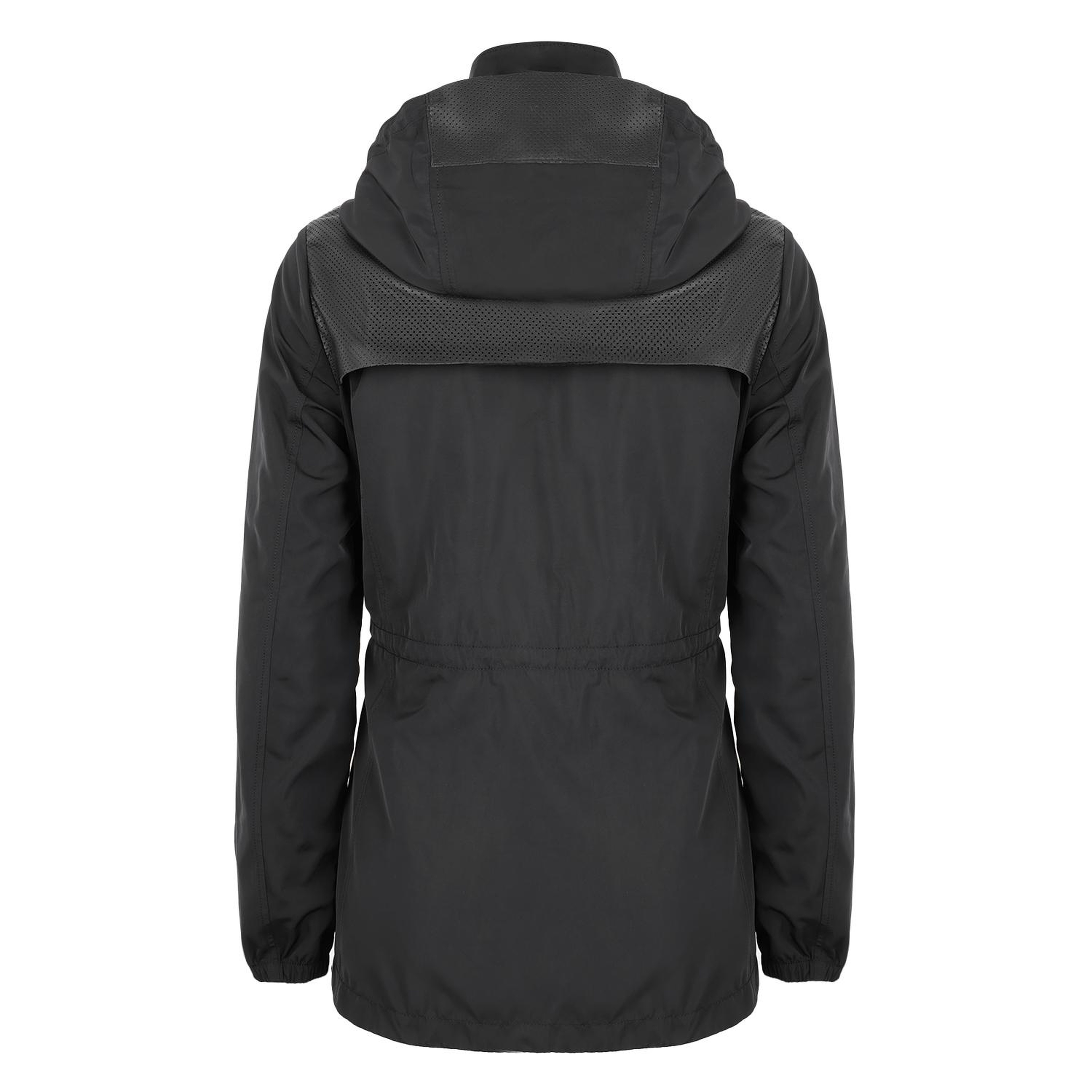 Amoura Siyah Kadın Kapişonlu Su İtici Yağmurluk