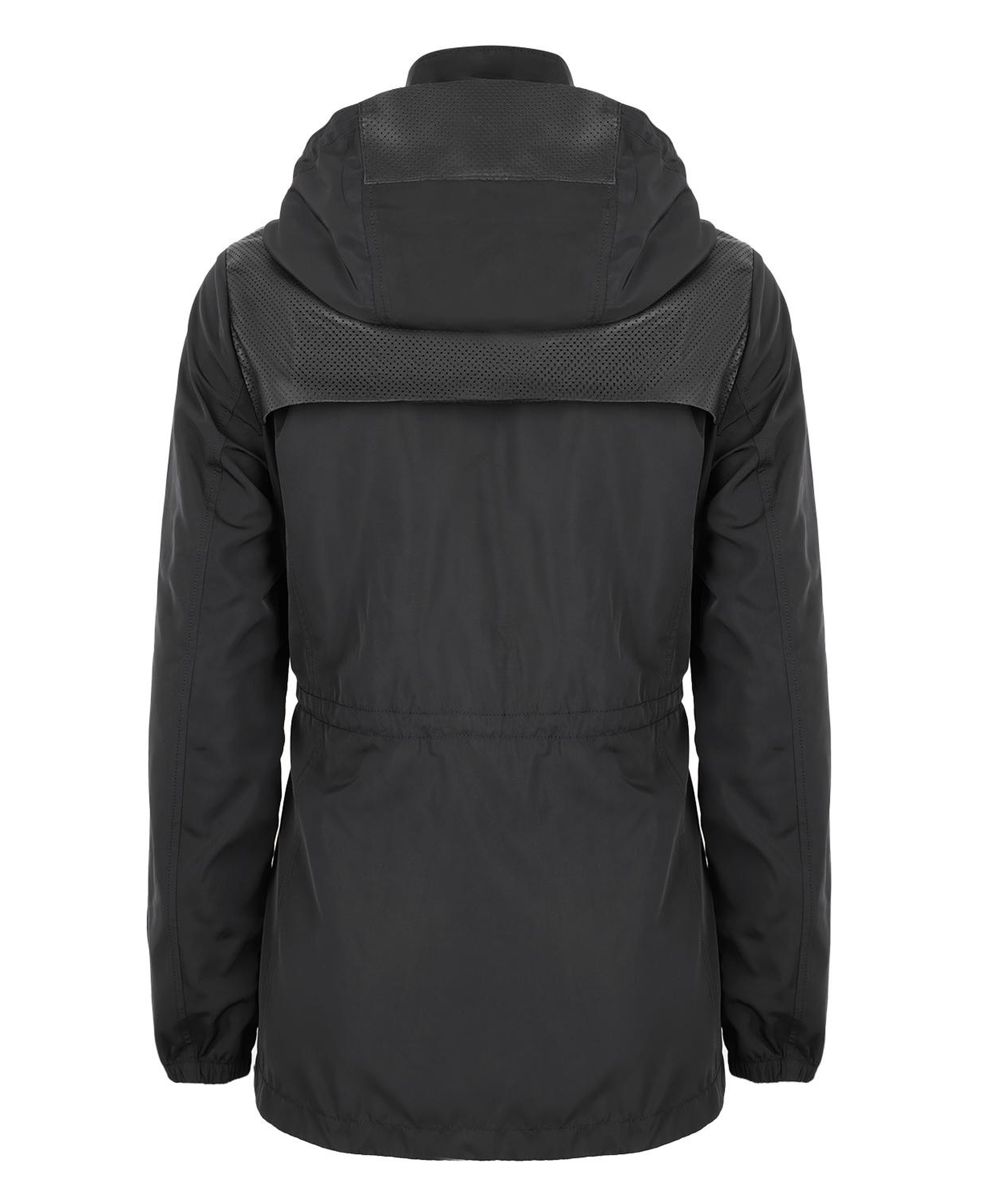 Amoura Siyah Kadın Kapişonlu Su İtici Yağmurluk