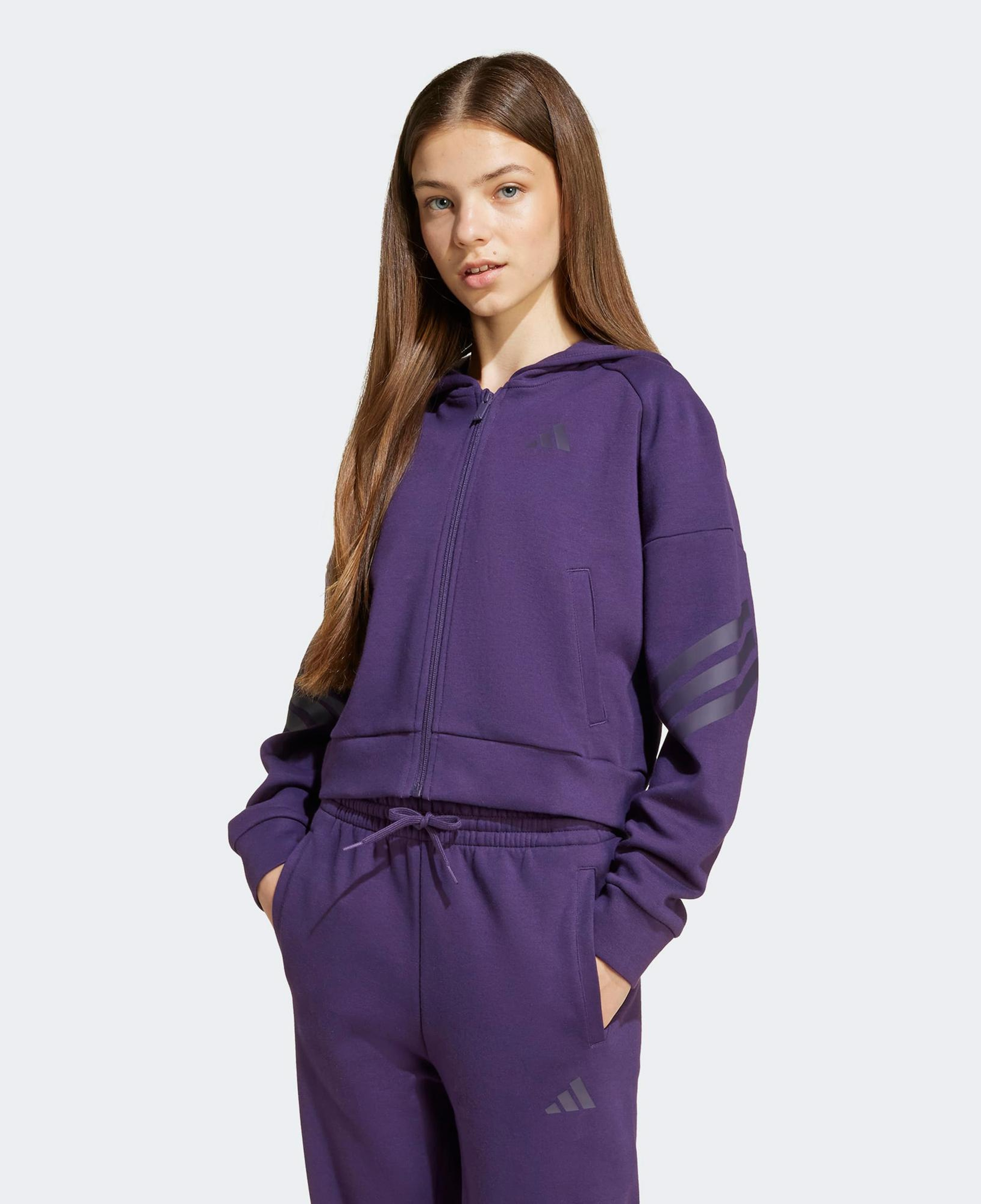 adidas Jg Fı 3S Çocuk Mor Eşofman Üstü