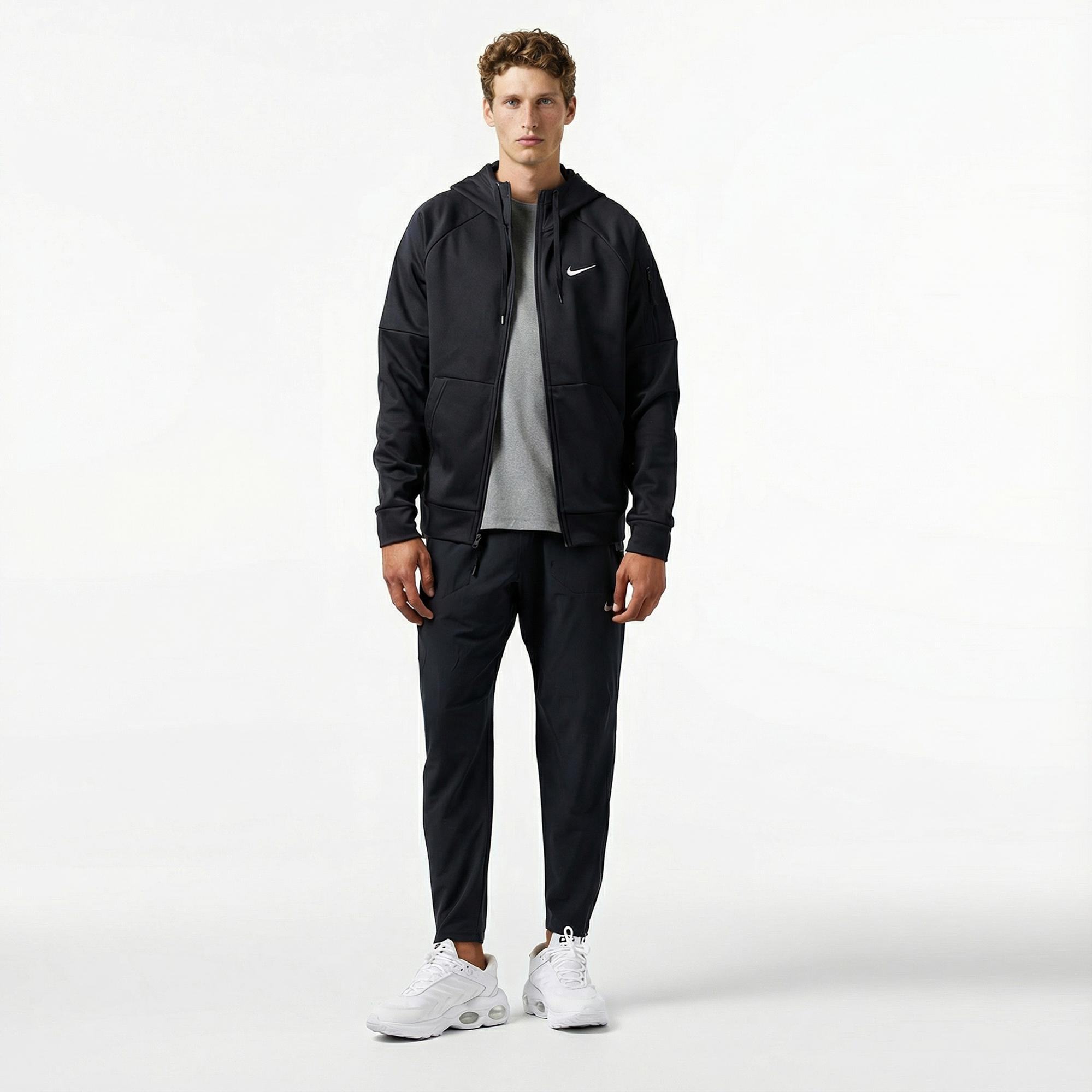 Nike Therma-Fit Full-Zip Erkek Siyah Hoodie