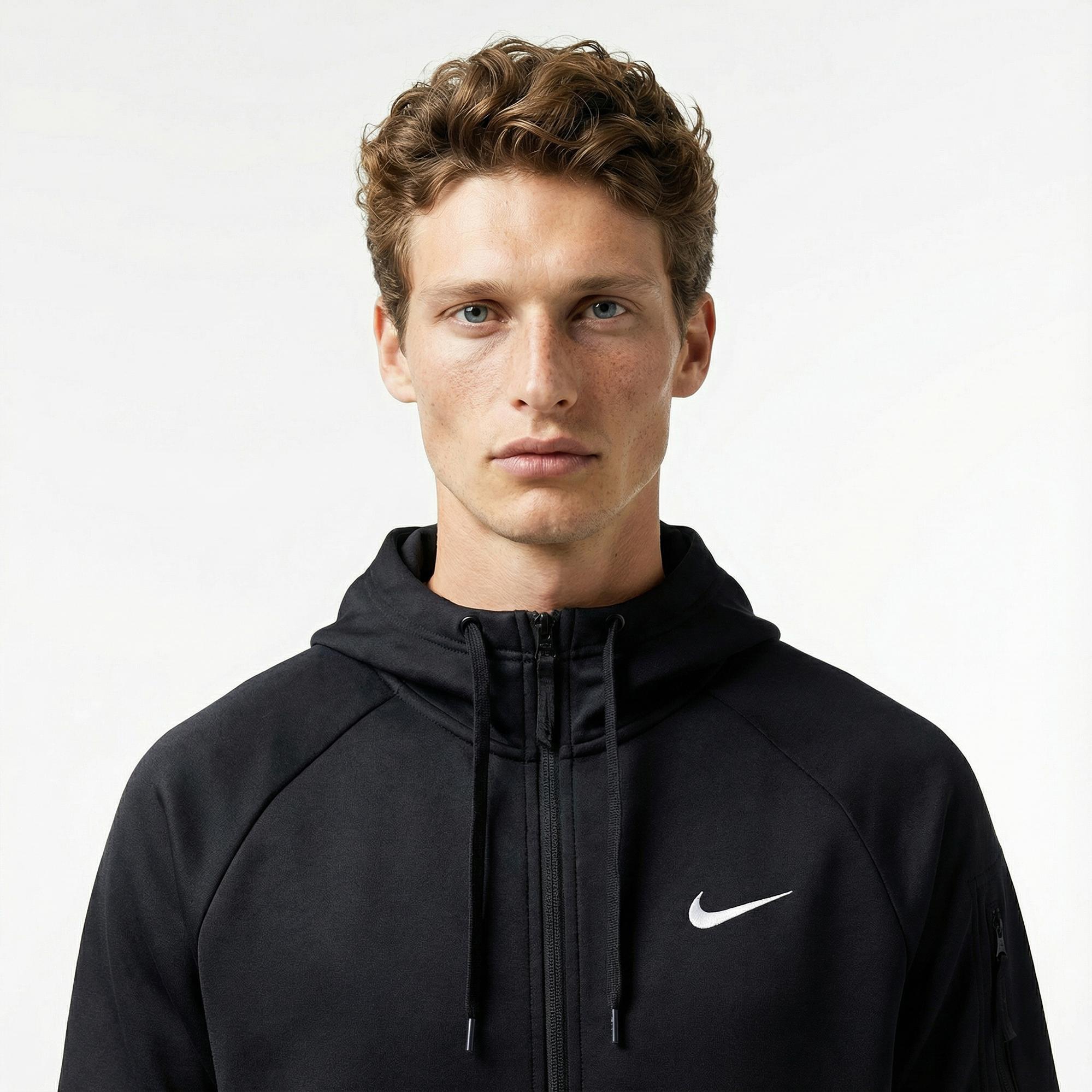 Nike Therma-Fit Full-Zip Erkek Siyah Hoodie
