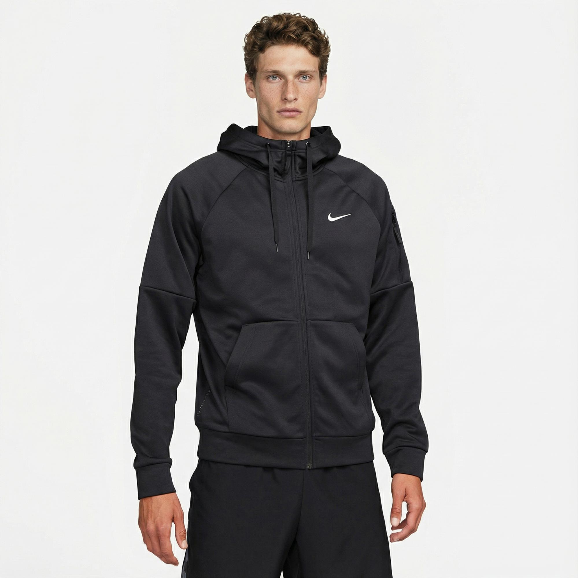Nike Therma-Fit Full-Zip Erkek Siyah Hoodie