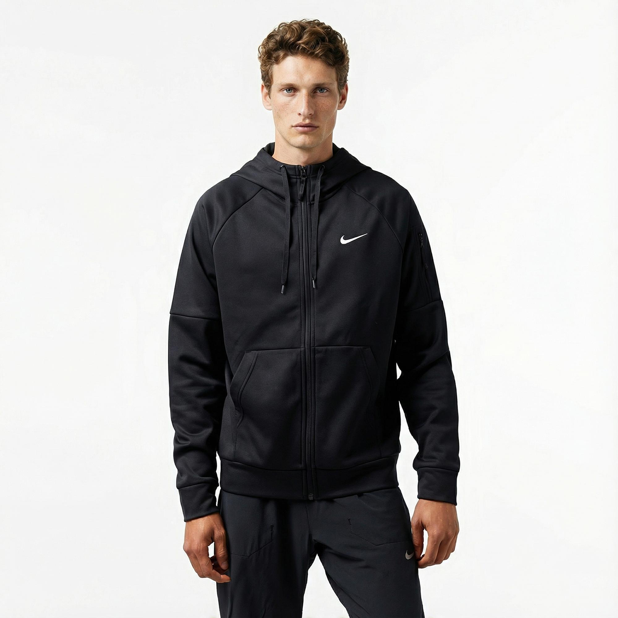 Nike Therma-Fit Full-Zip Erkek Siyah Hoodie