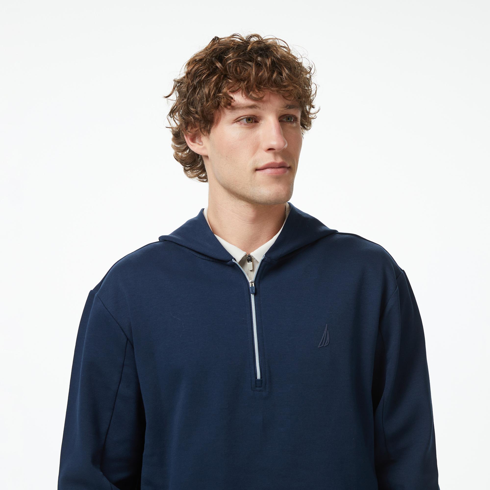 Nautica Erkek Lacivert Regular Fit Kapüşonlu Sweatshirt