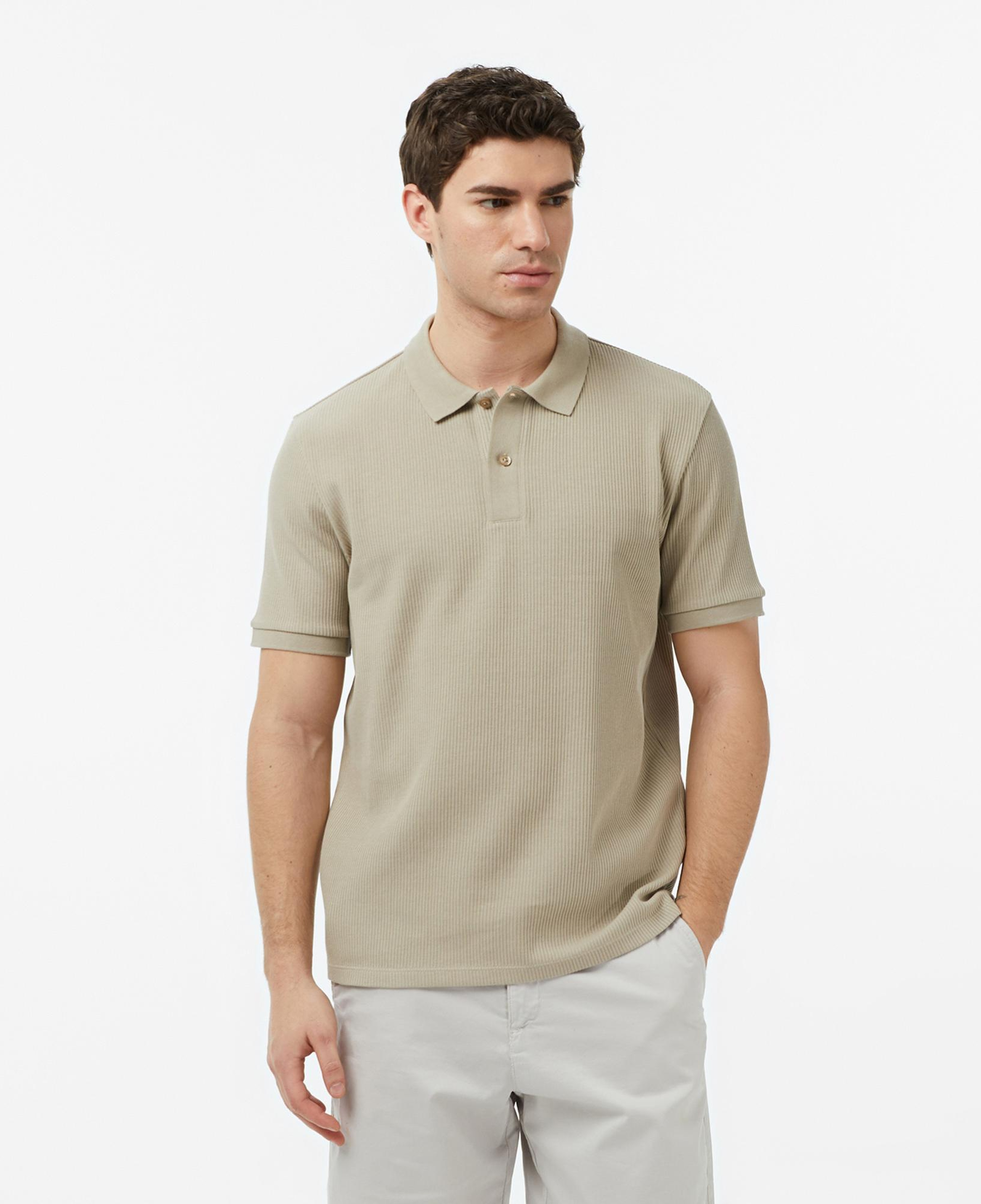 Nautica Erkek Bej Slim Fit Polo Yaka T-Shirt