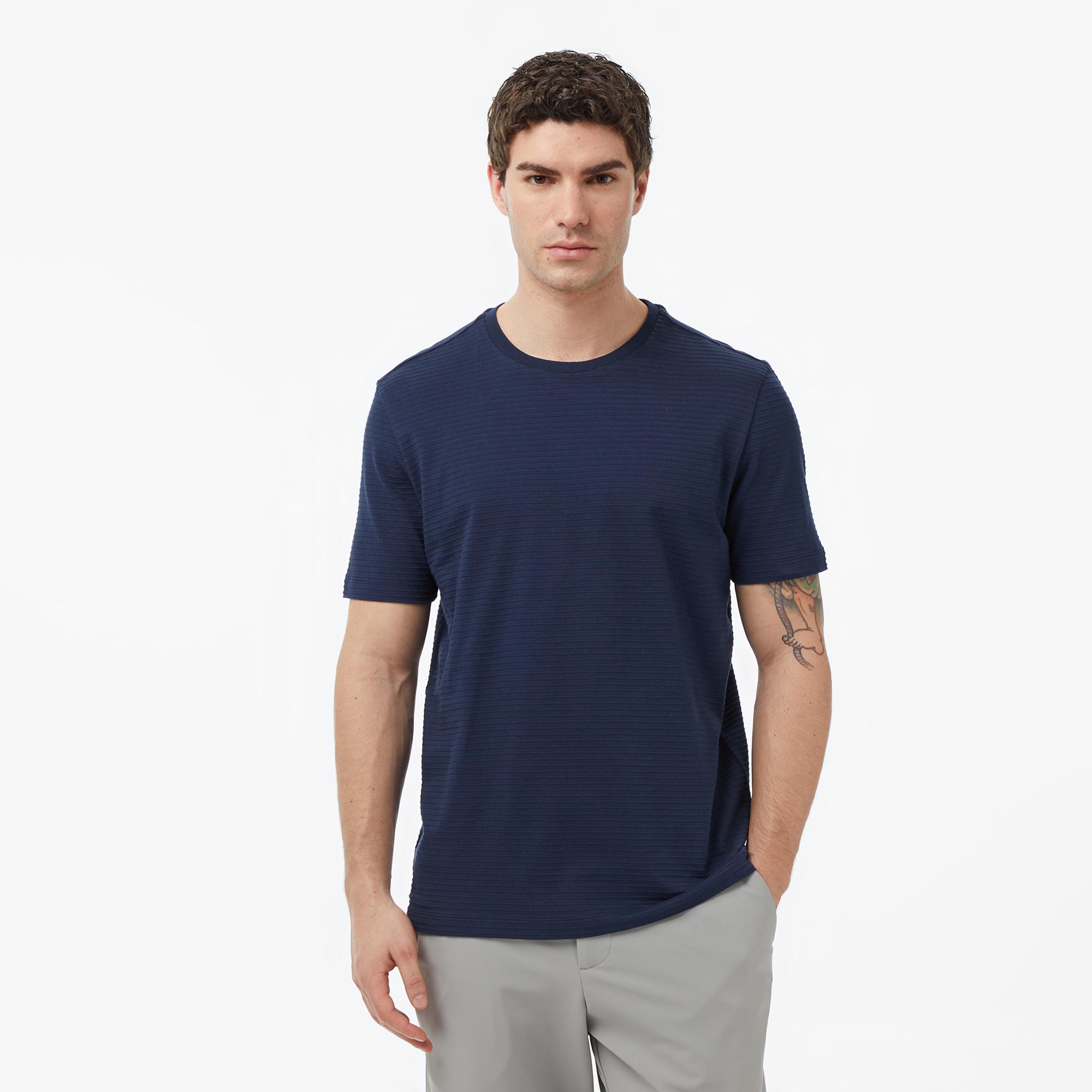Nautica Erkek Lacivert Regular Fit Çizgili T-Shirt