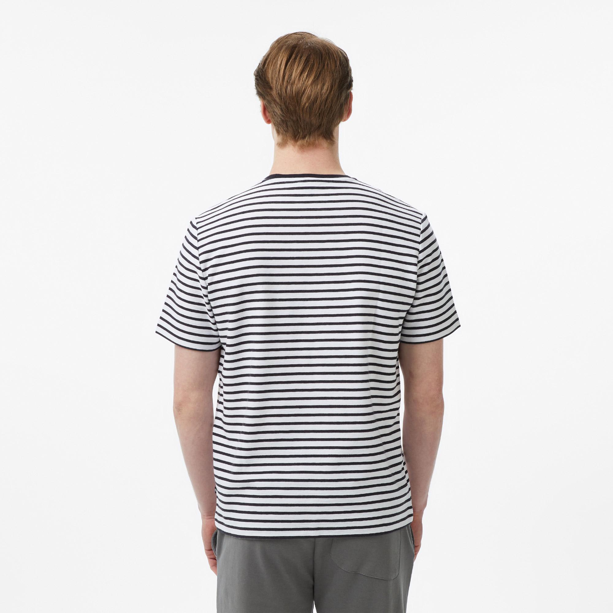 Nautica Erkek Lacivert Regular Fit Çizgili T-Shirt