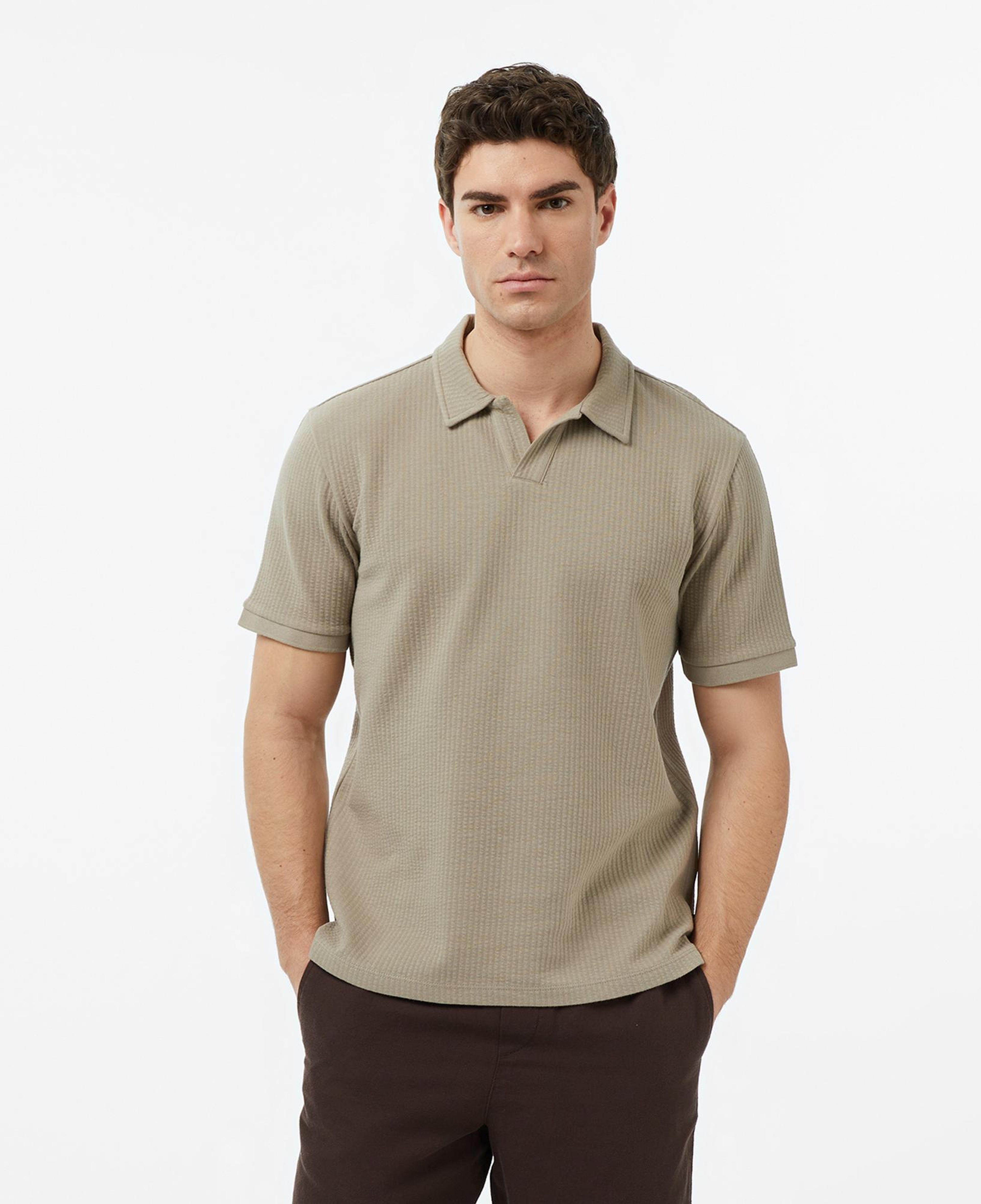 Nautica Erkek Bej Regular Fit Polo Yaka T-Shirt
