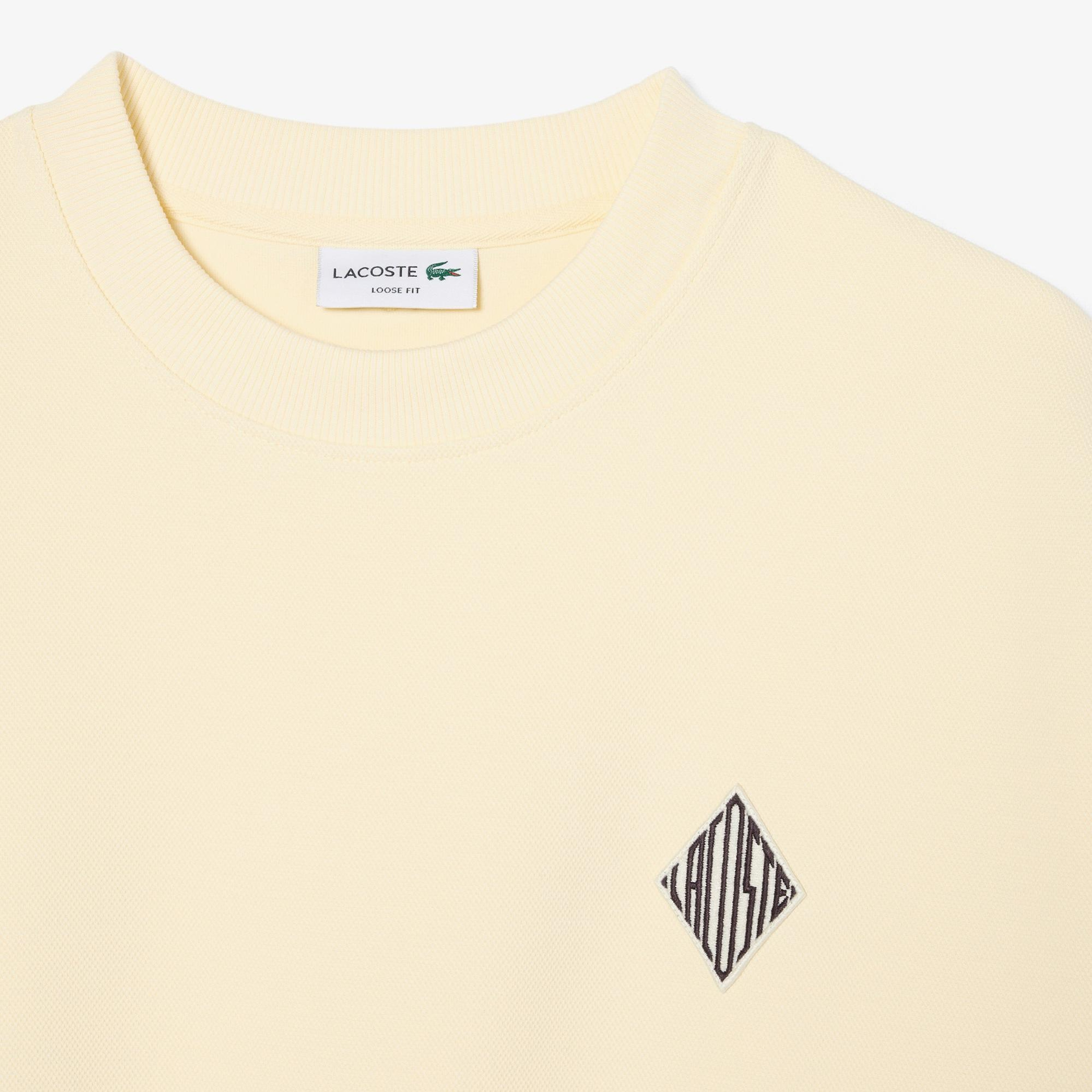 Lacoste Erkek Loose Fit Bisiklet Yaka Sarı Sweatshirt