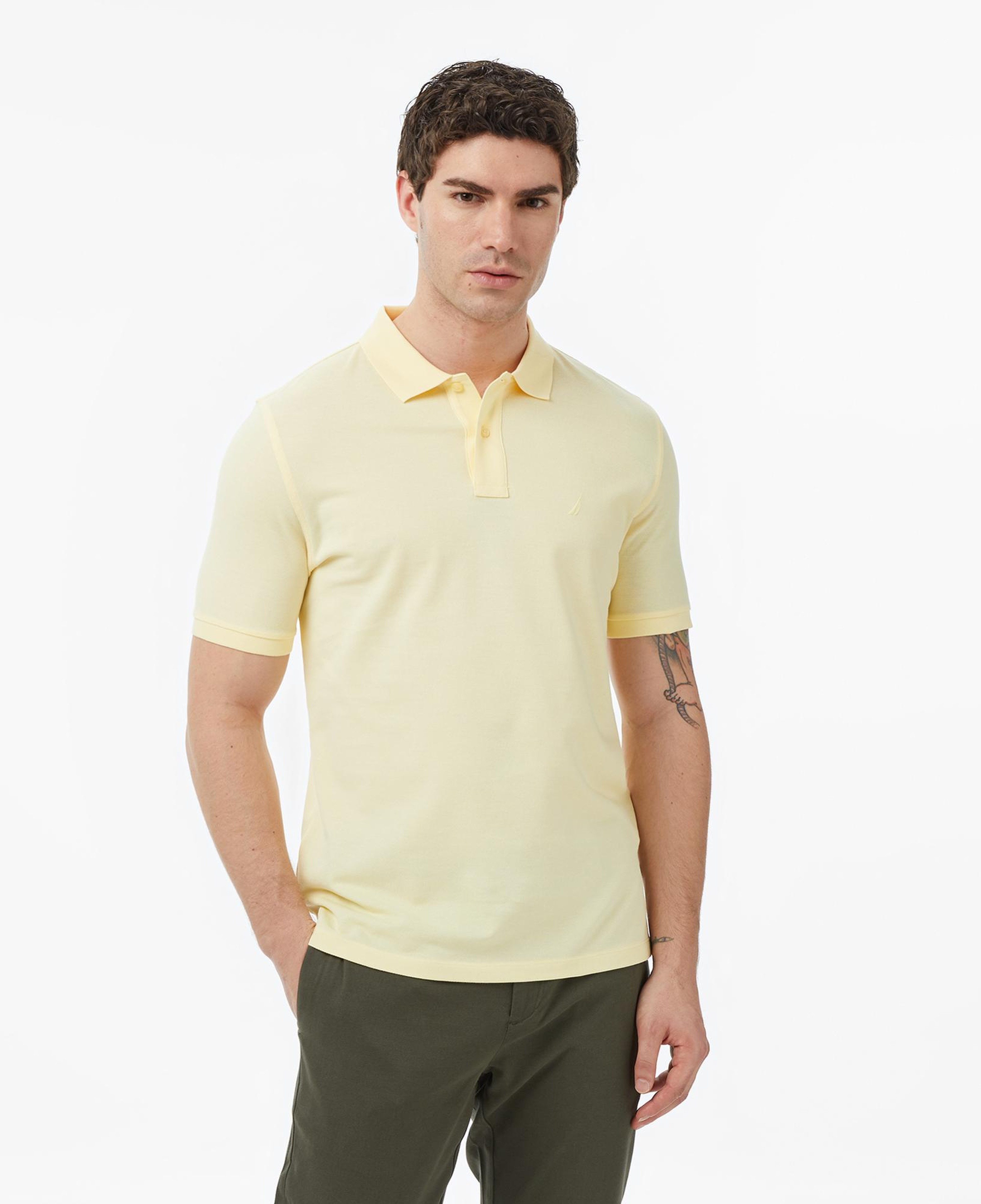 Nautica Erkek Sarı Regular Fit Polo Yaka T-Shirt
