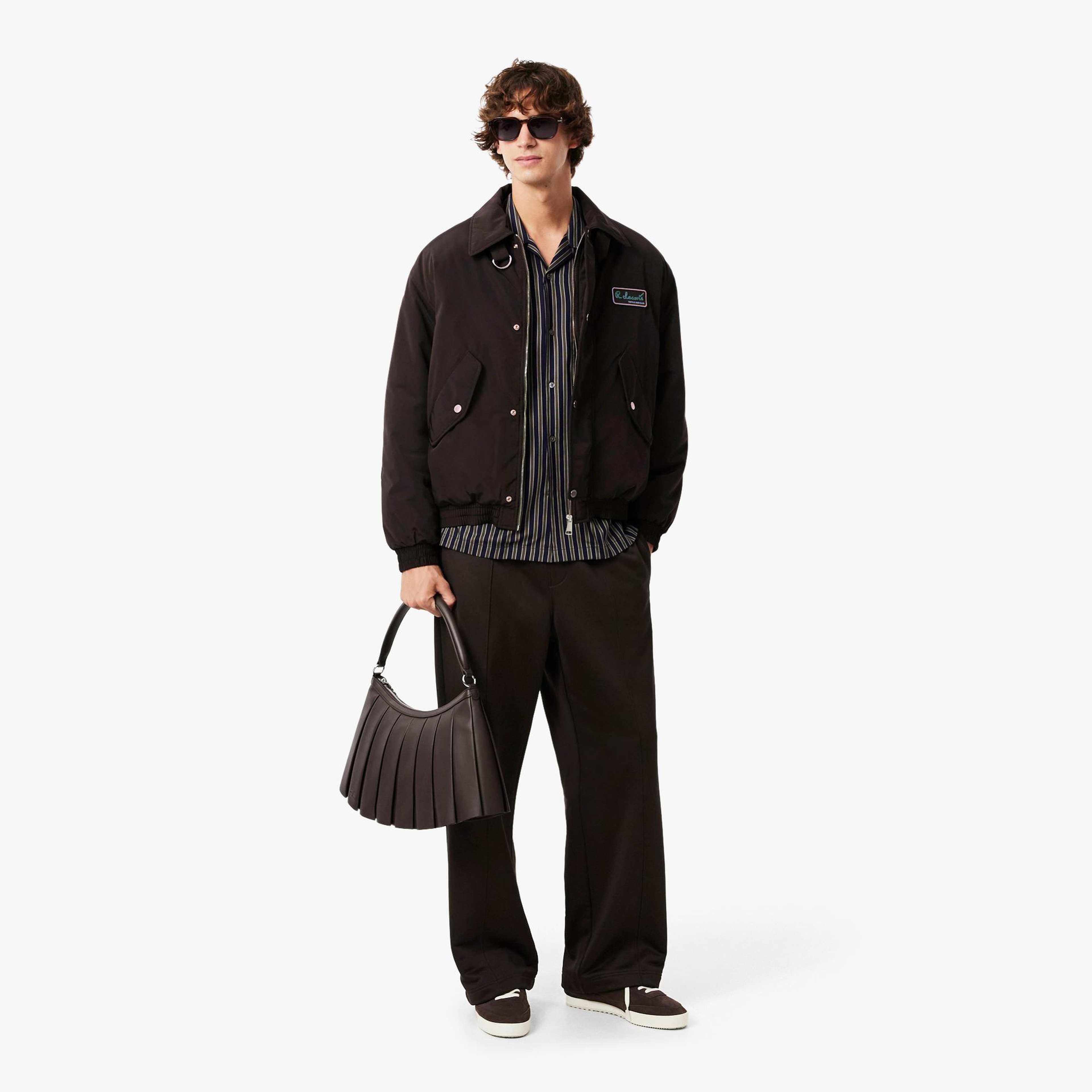 Lacoste Erkek Classic Fit Kahverengi Bomber Ceket