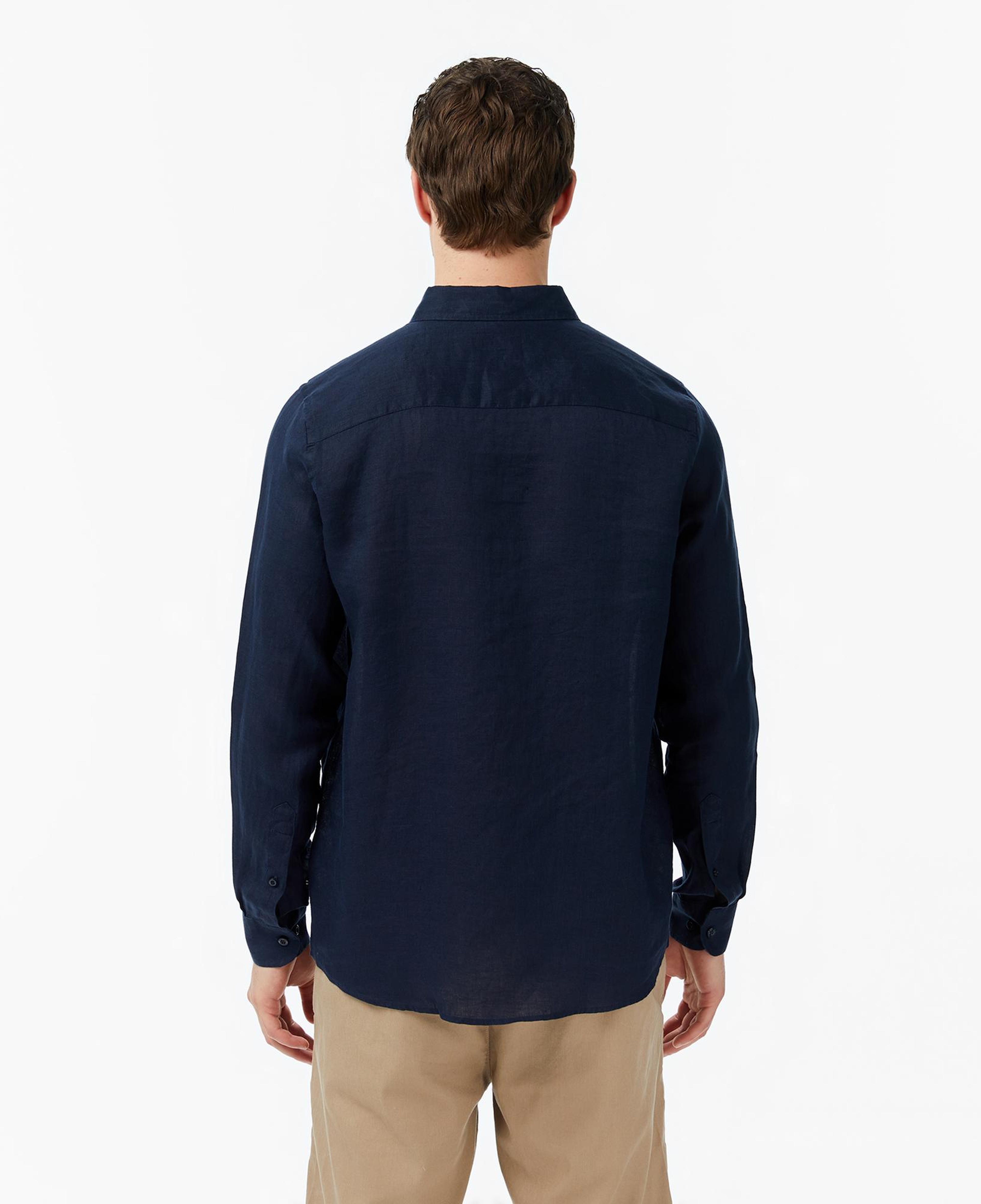 Nautica Erkek Lacivert Regular Fit Keten Gömlek