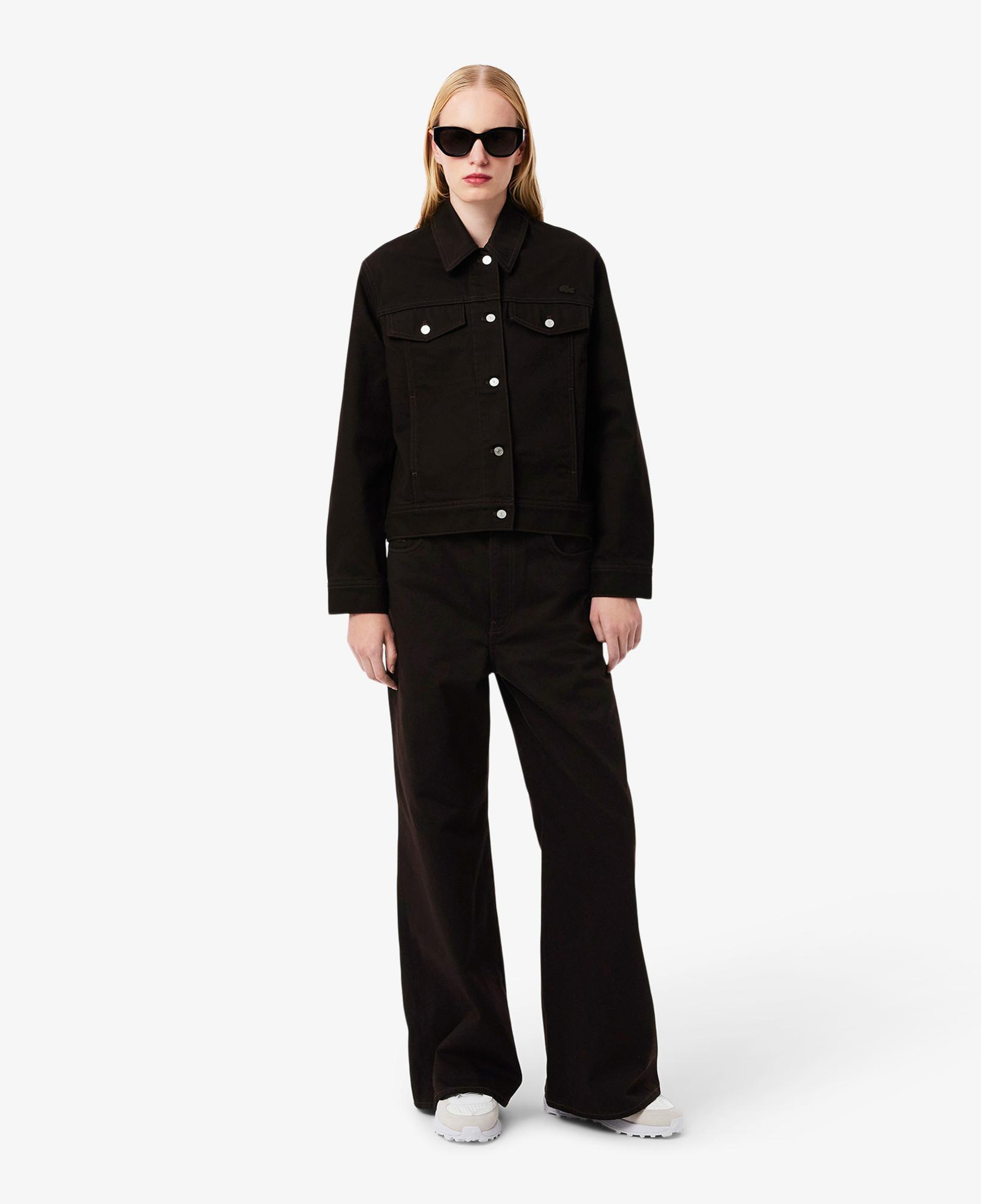 Lacoste Kadın Wide Leg Koyu Kahverengi Jean Pantolon