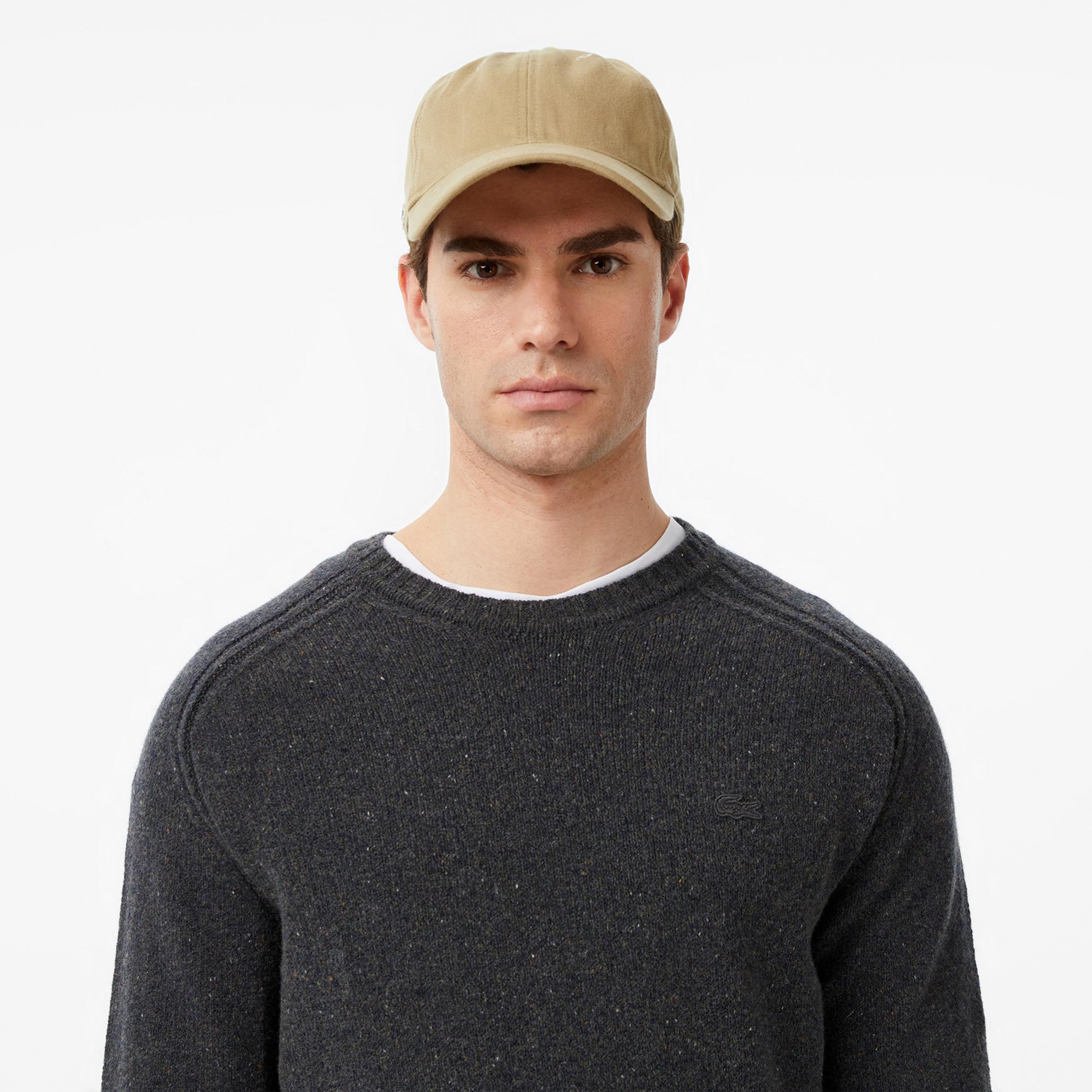 Lacoste Erkek Classic Fit Bisiklet Yaka Yün Gri Kazak