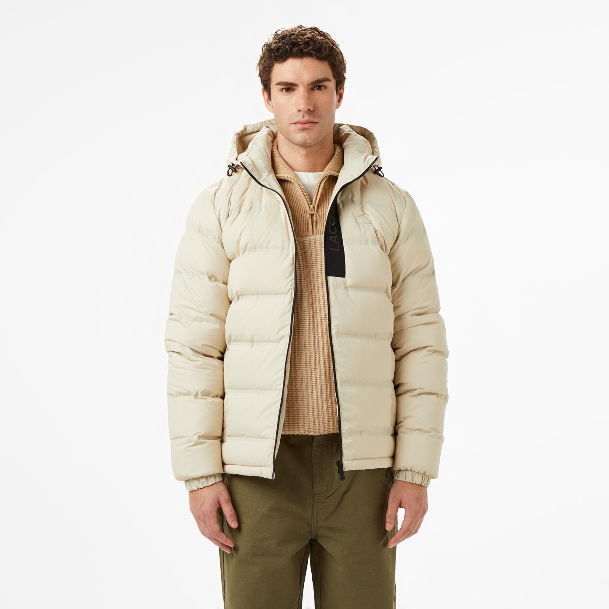 Lacoste Erkek Regular Fit Açık Kahverengi Şişme Mont