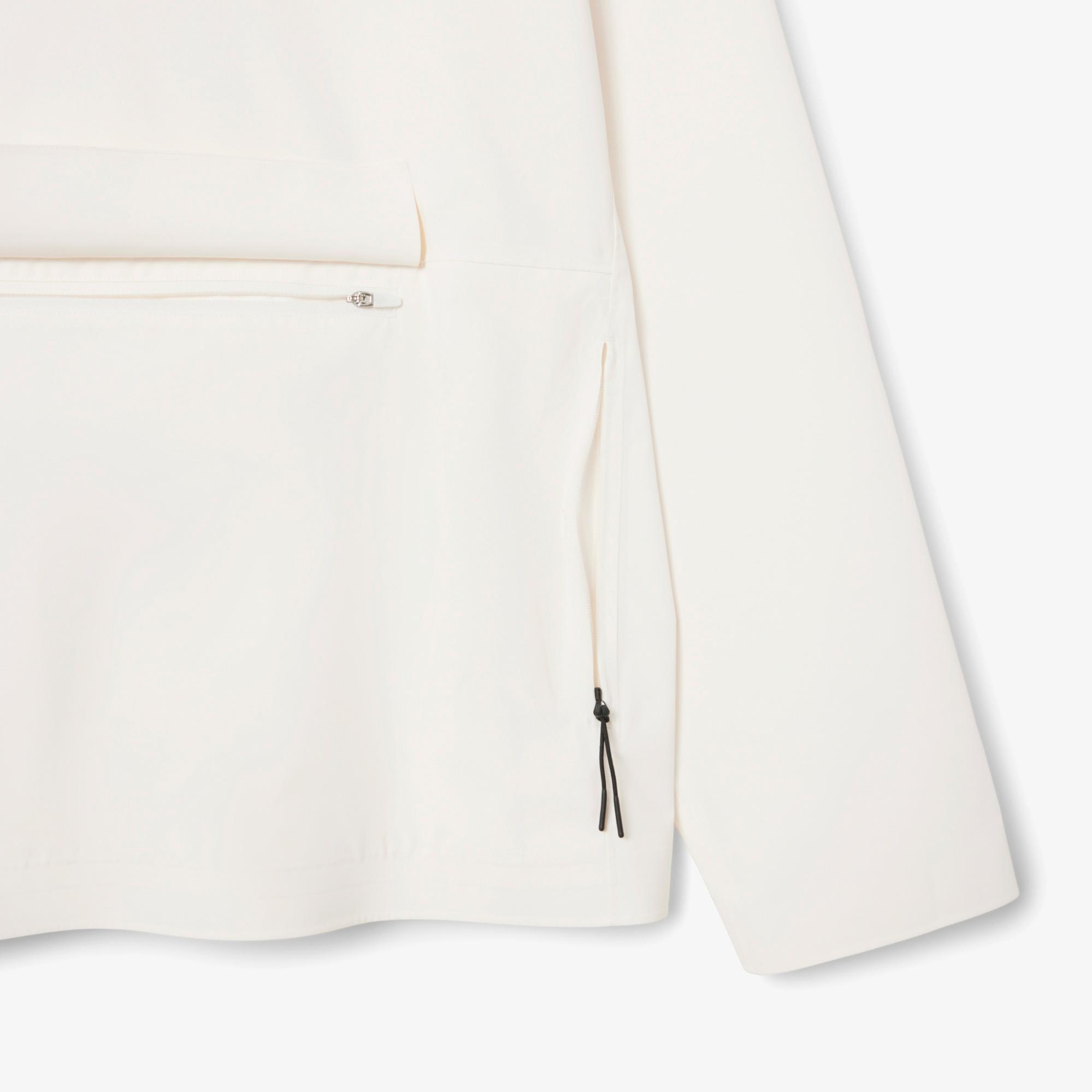 Lacoste Erkek Oversize Fit Kapüşonlu Beyaz Yağmurluk