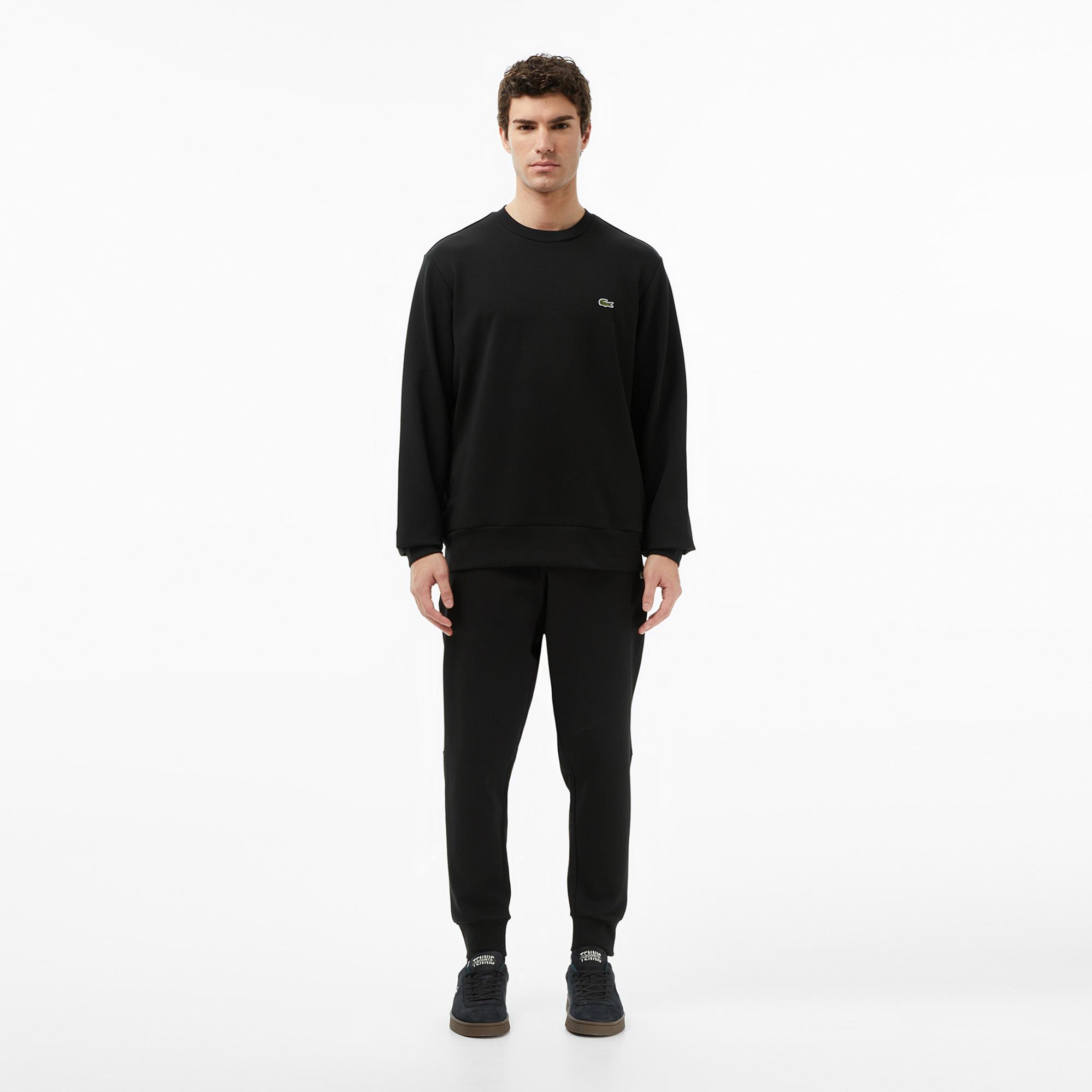 Lacoste Erkek Classic Fit Bisiklet Yaka Siyah Sweatshirt