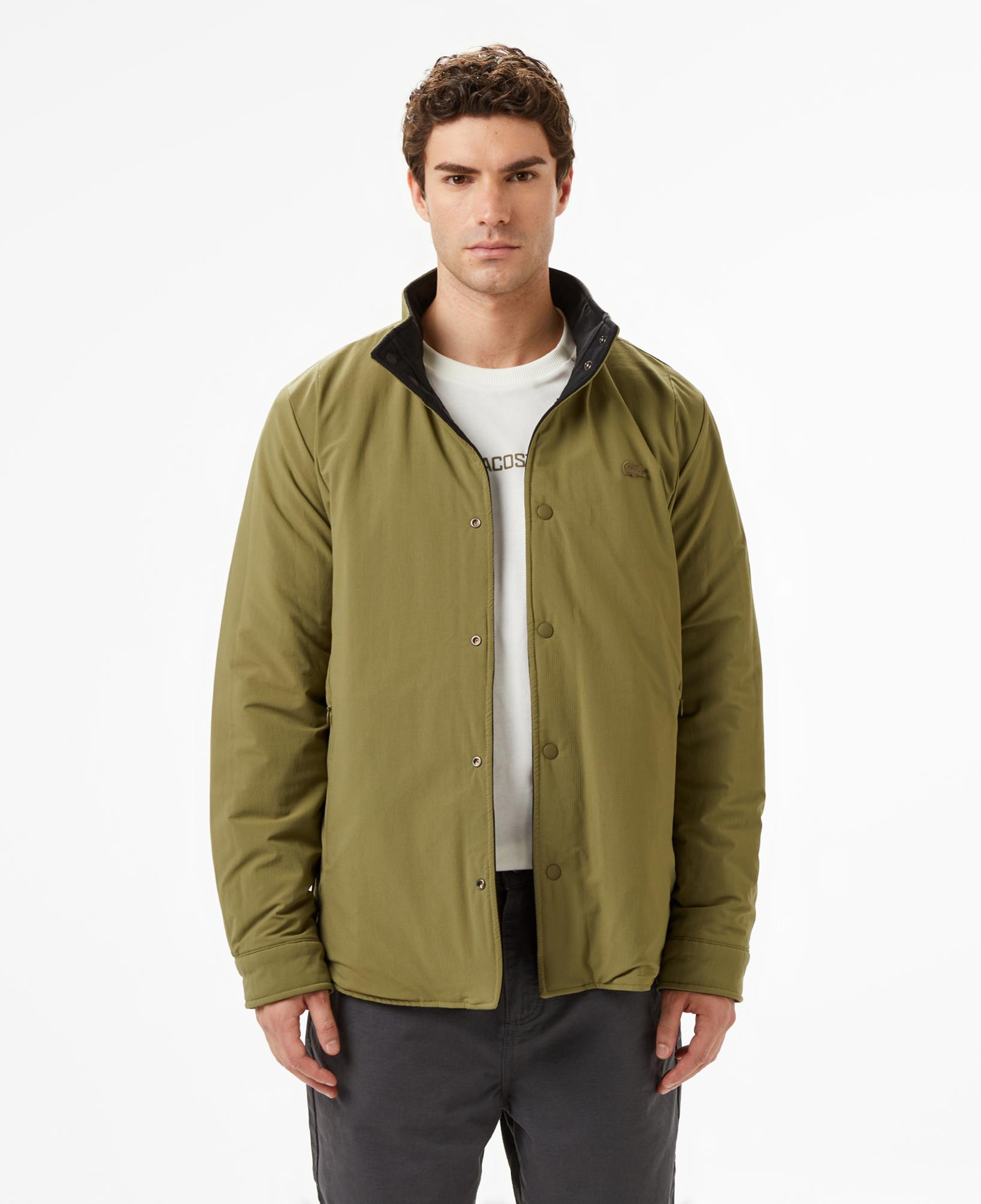 Lacoste Erkek Dik Yaka Çift Taraflı Haki Mont
