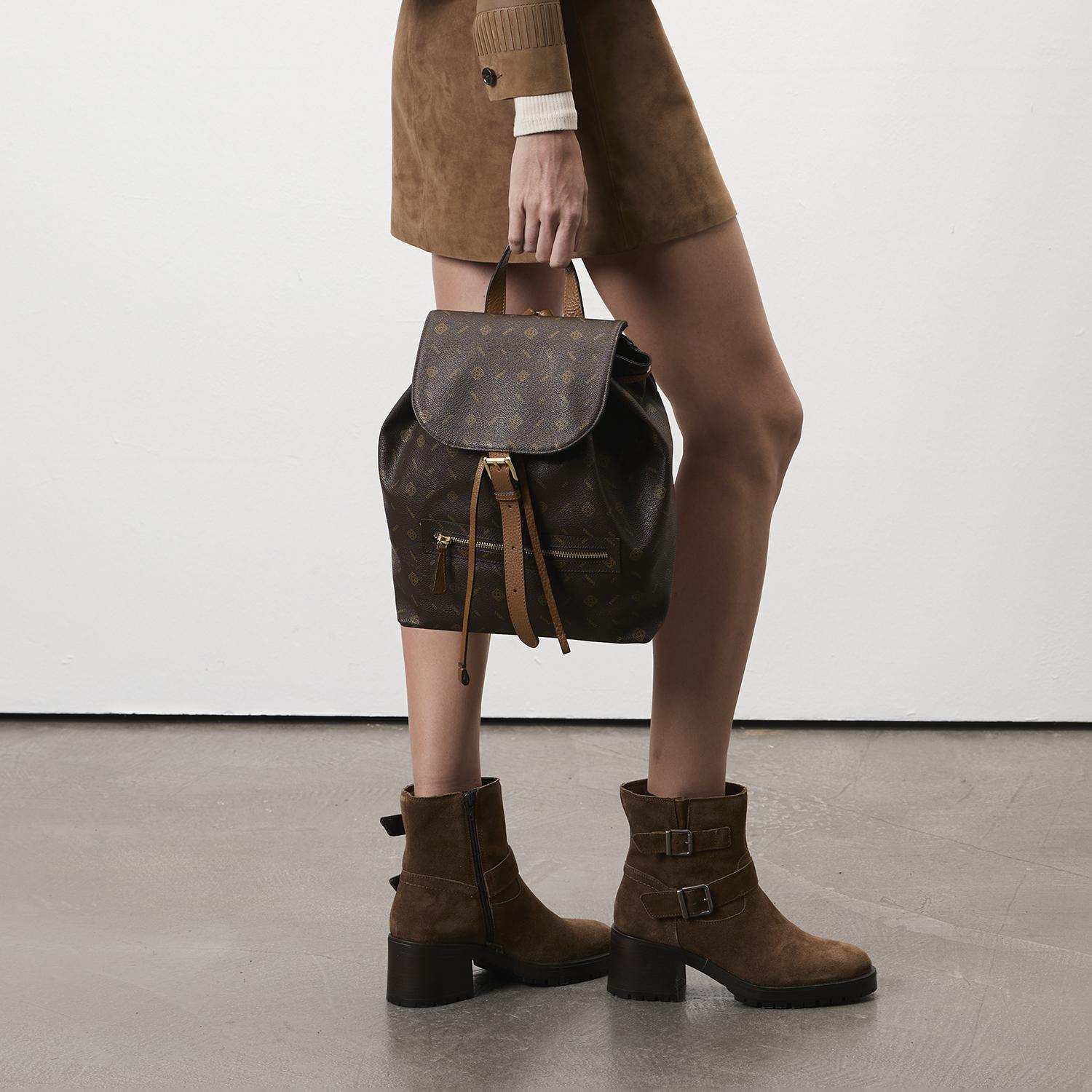 Brices Kemer Aksesuarlı Taba Kadın Topuklu Süet Bot