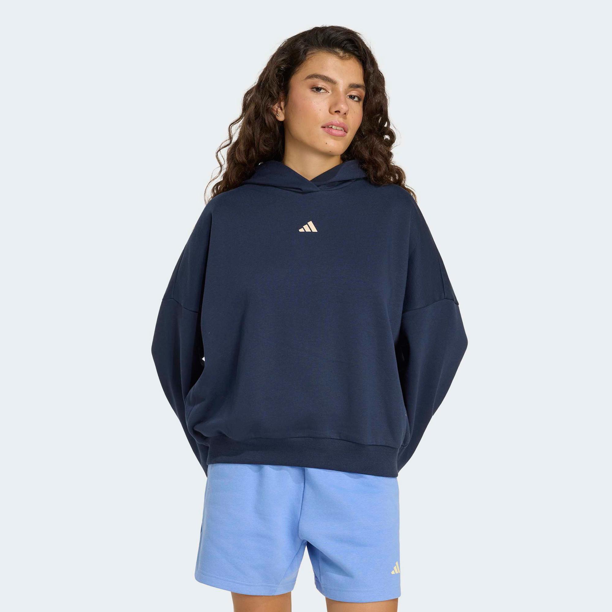 adidas 3-Stripes Studio Kadın Mavi Hoodie