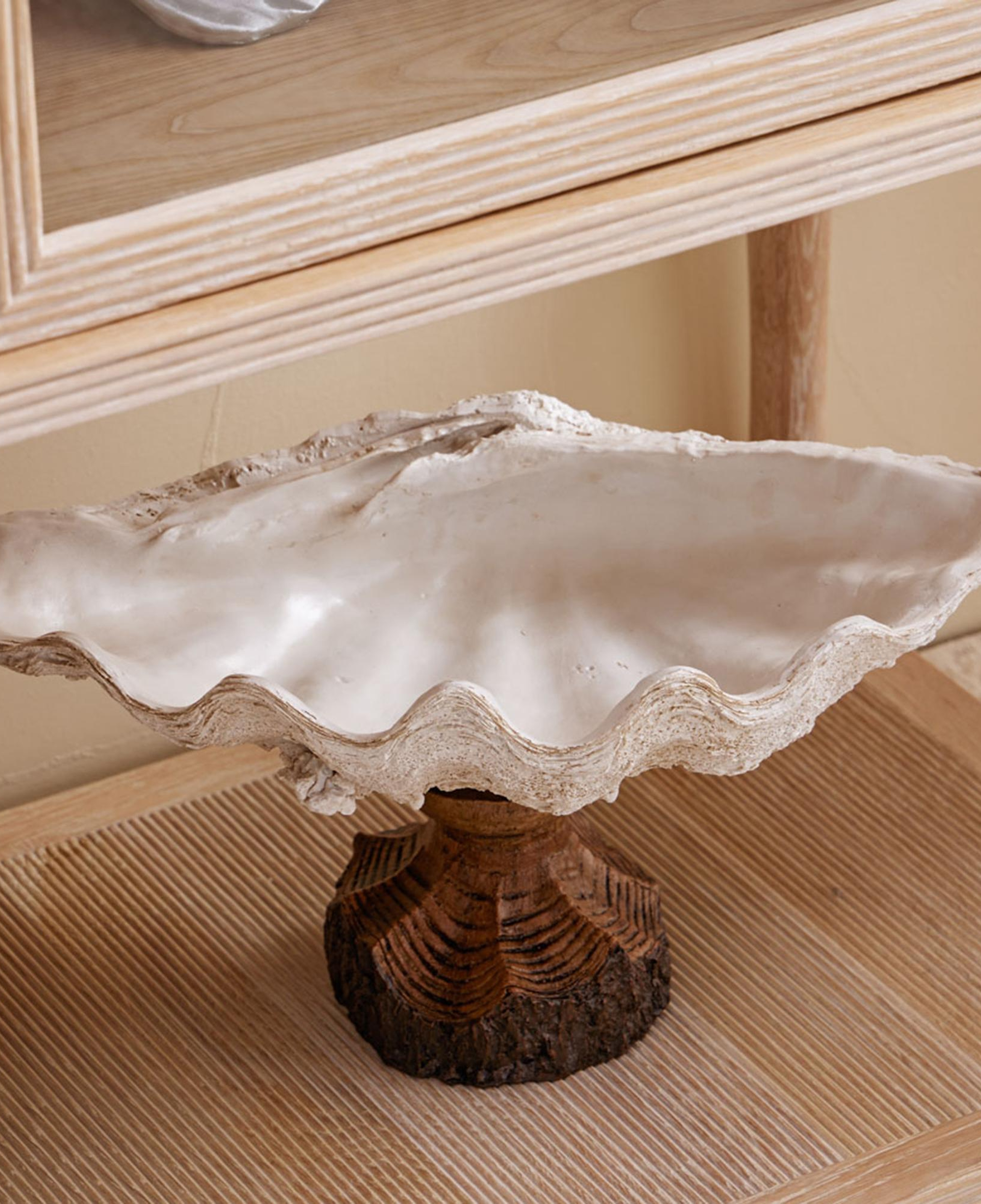 SHELL DEKORATİF KASE BEYAZ 45X25X23 CM