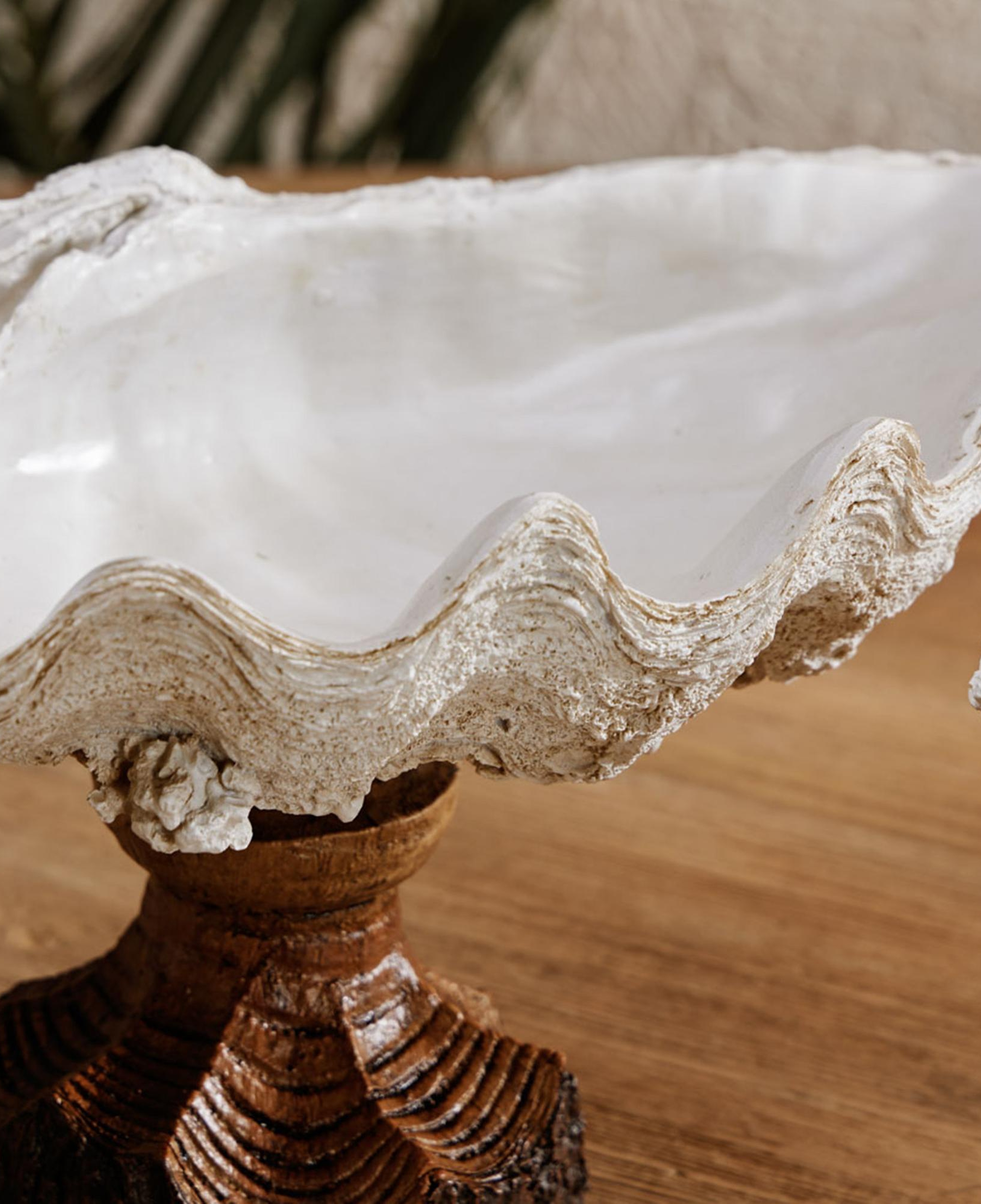 SHELL DEKORATİF KASE BEYAZ 45X25X23 CM