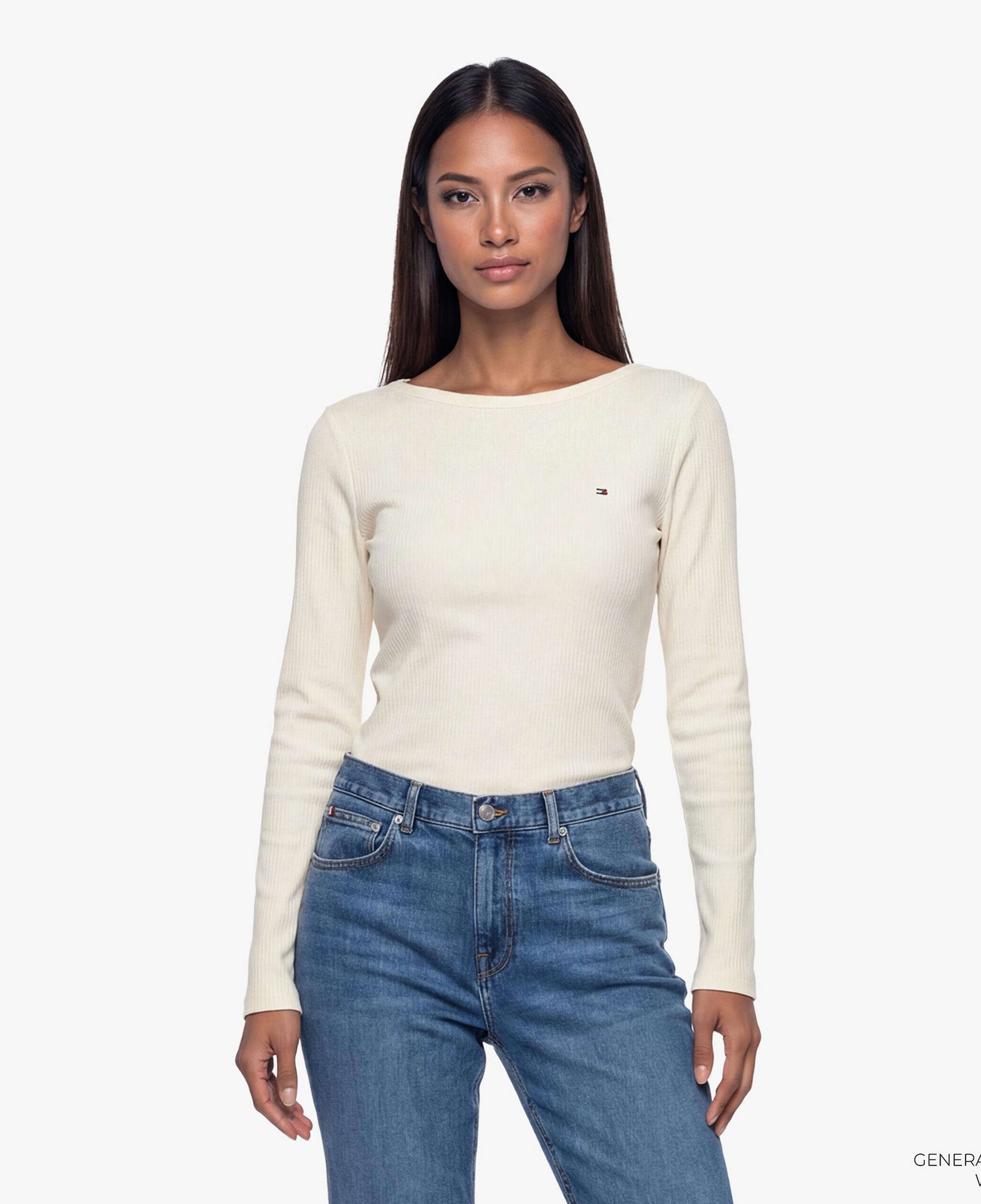 Tommy Hilfiger Kadın Bej Uzun Kollu T-Shirt