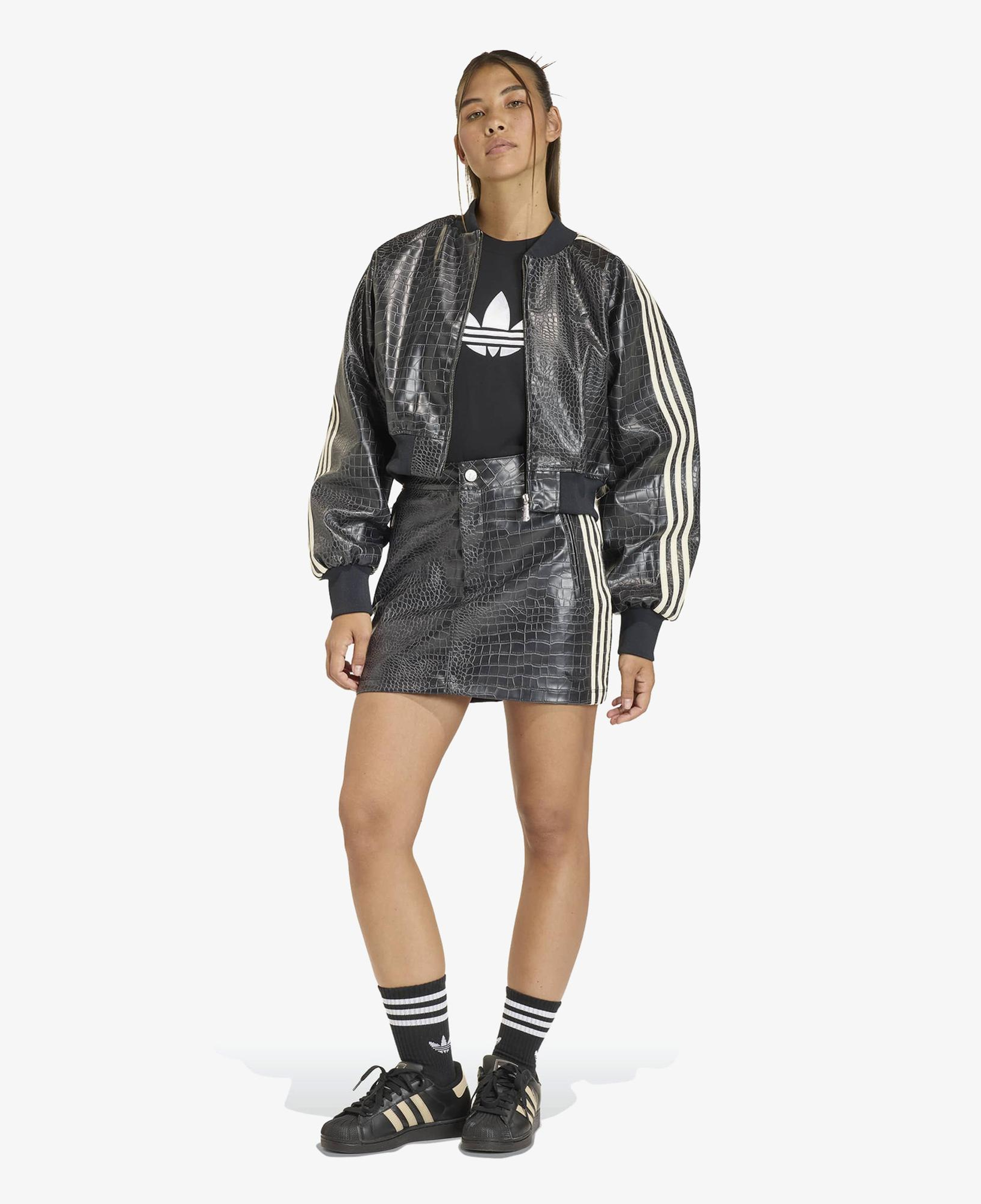adidas Pleather Kadın Siyah Deri Ceket