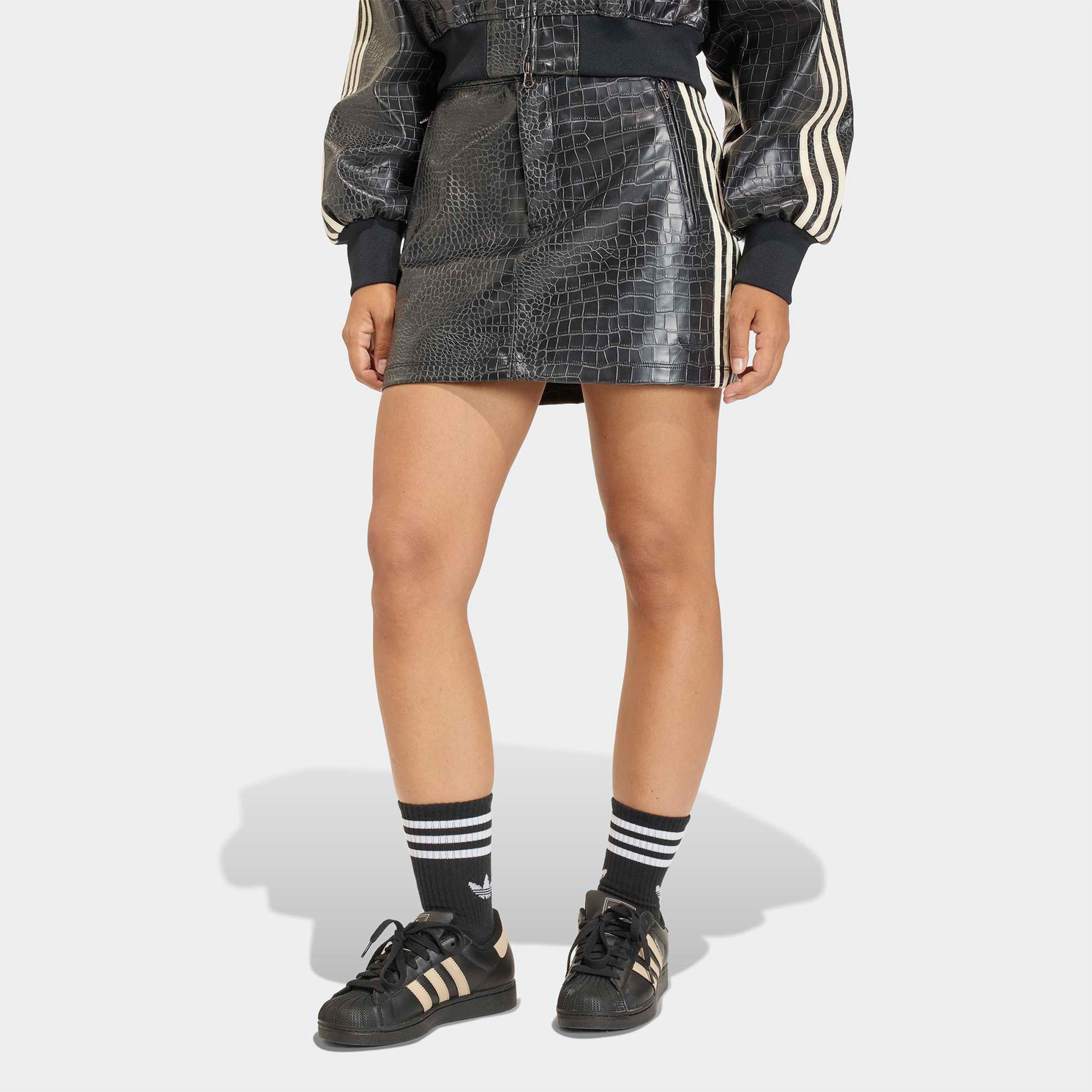 adidas Pleather Kadın Siyah Deri Etek