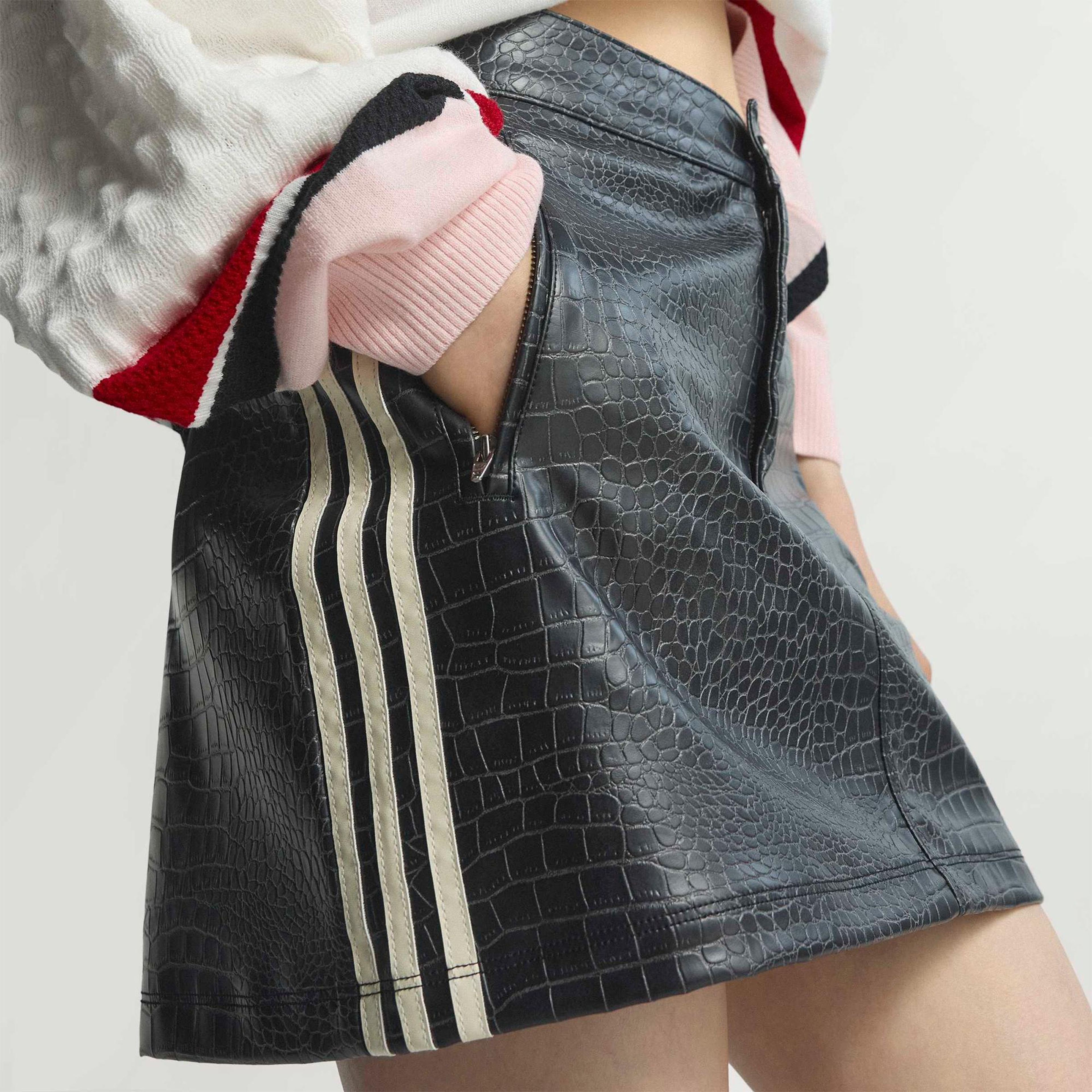 adidas Pleather Kadın Siyah Deri Etek