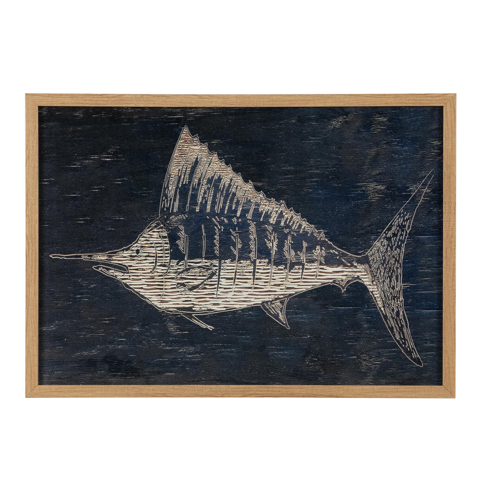 MARLIN ÇERÇEVELİ AHŞAP TABLO 50X70CM