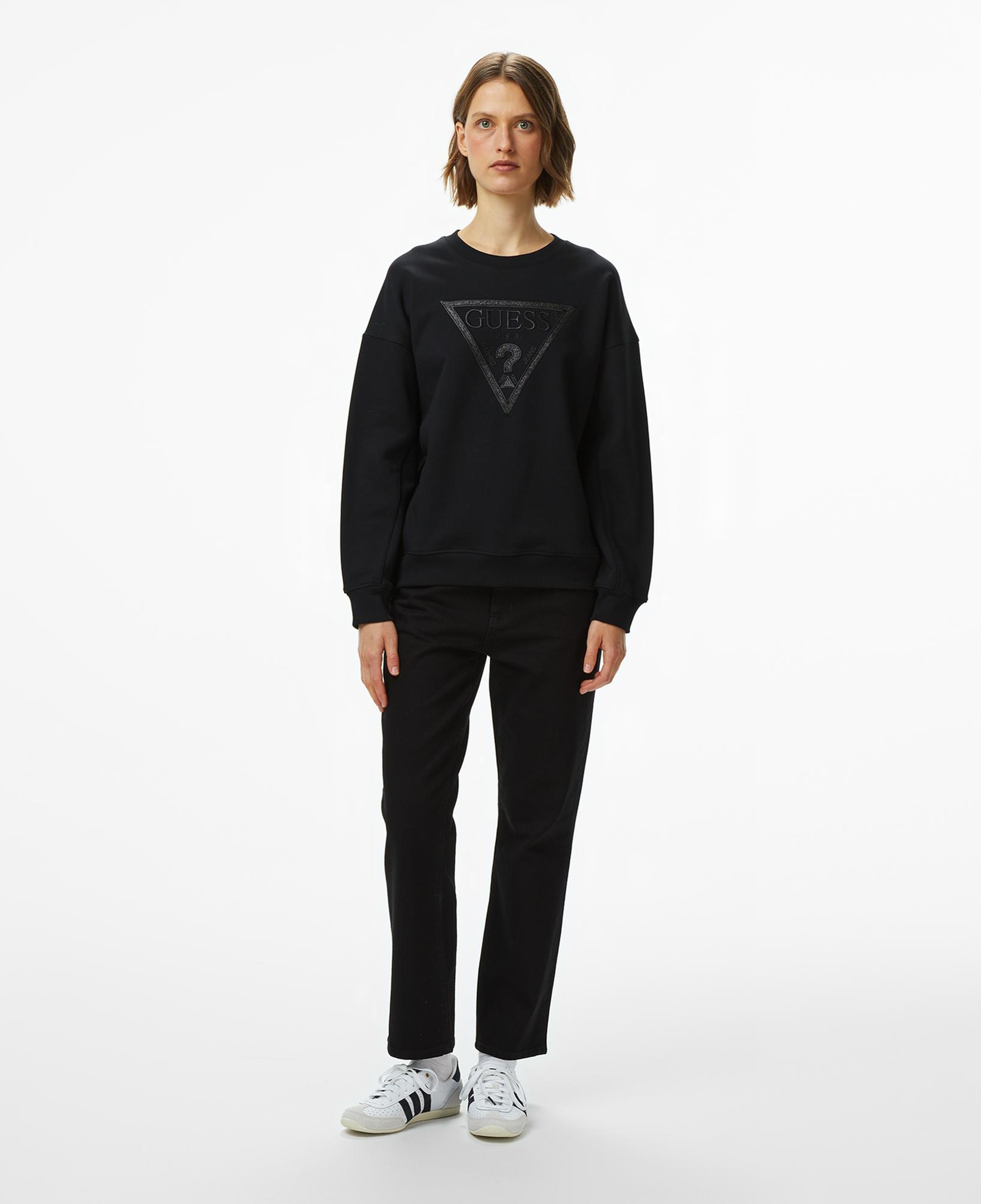 Guess Glitter Kadın Siyah Sweatshirt