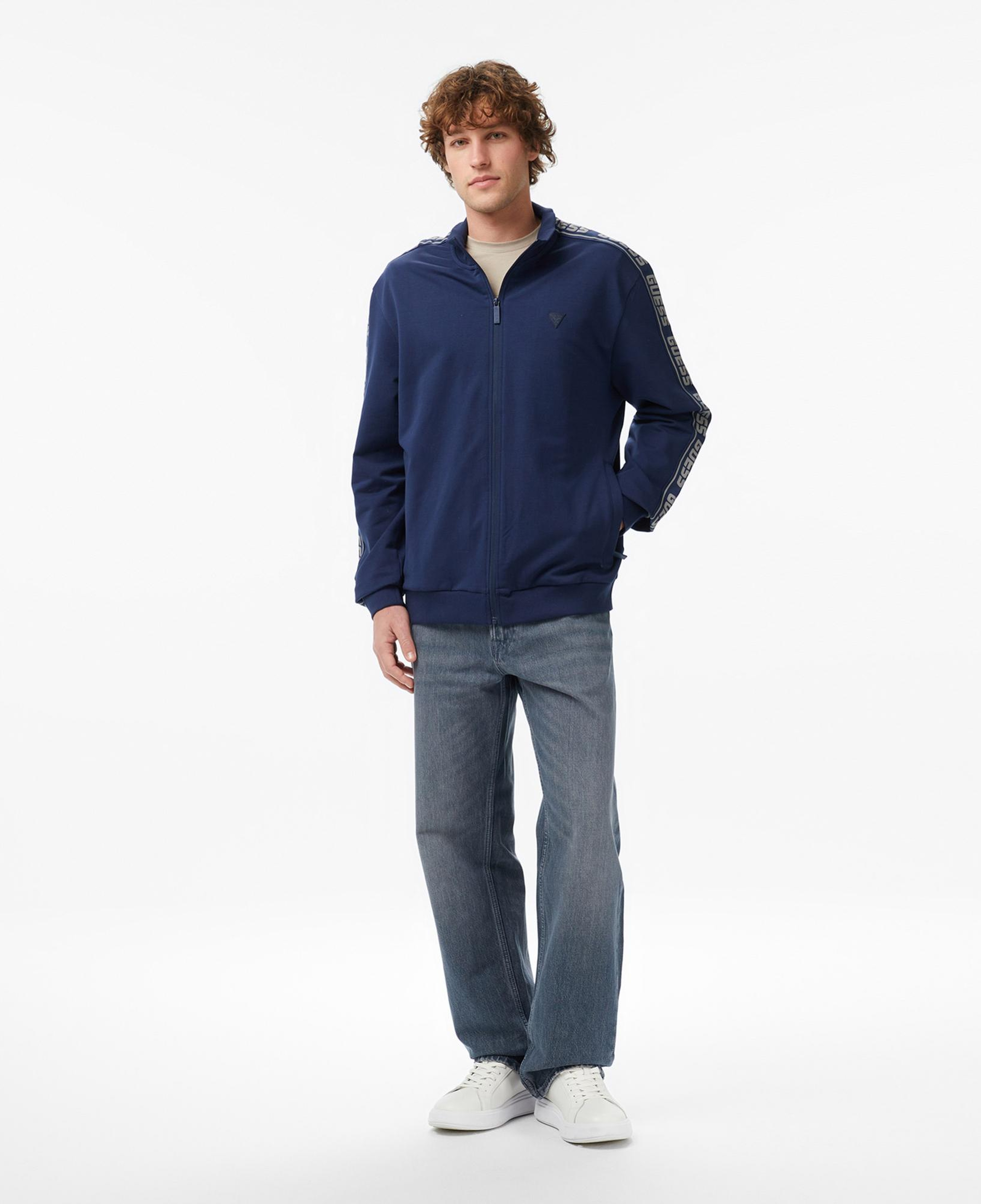 Guess Full Zip Aktif Erkek Mavi Sweatshirt