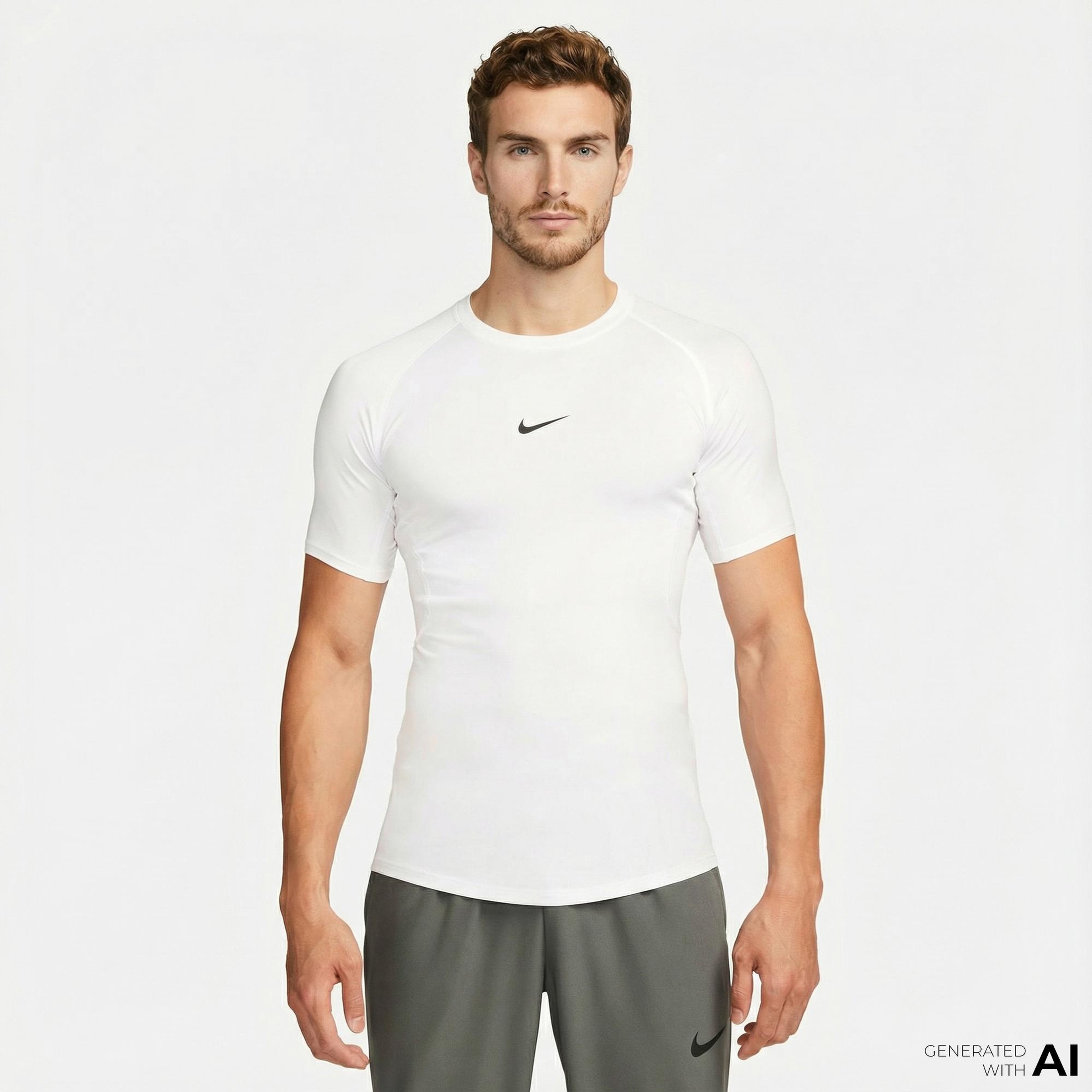 Nike Pro Dri-Fit Erkek Beyaz T-Shirt