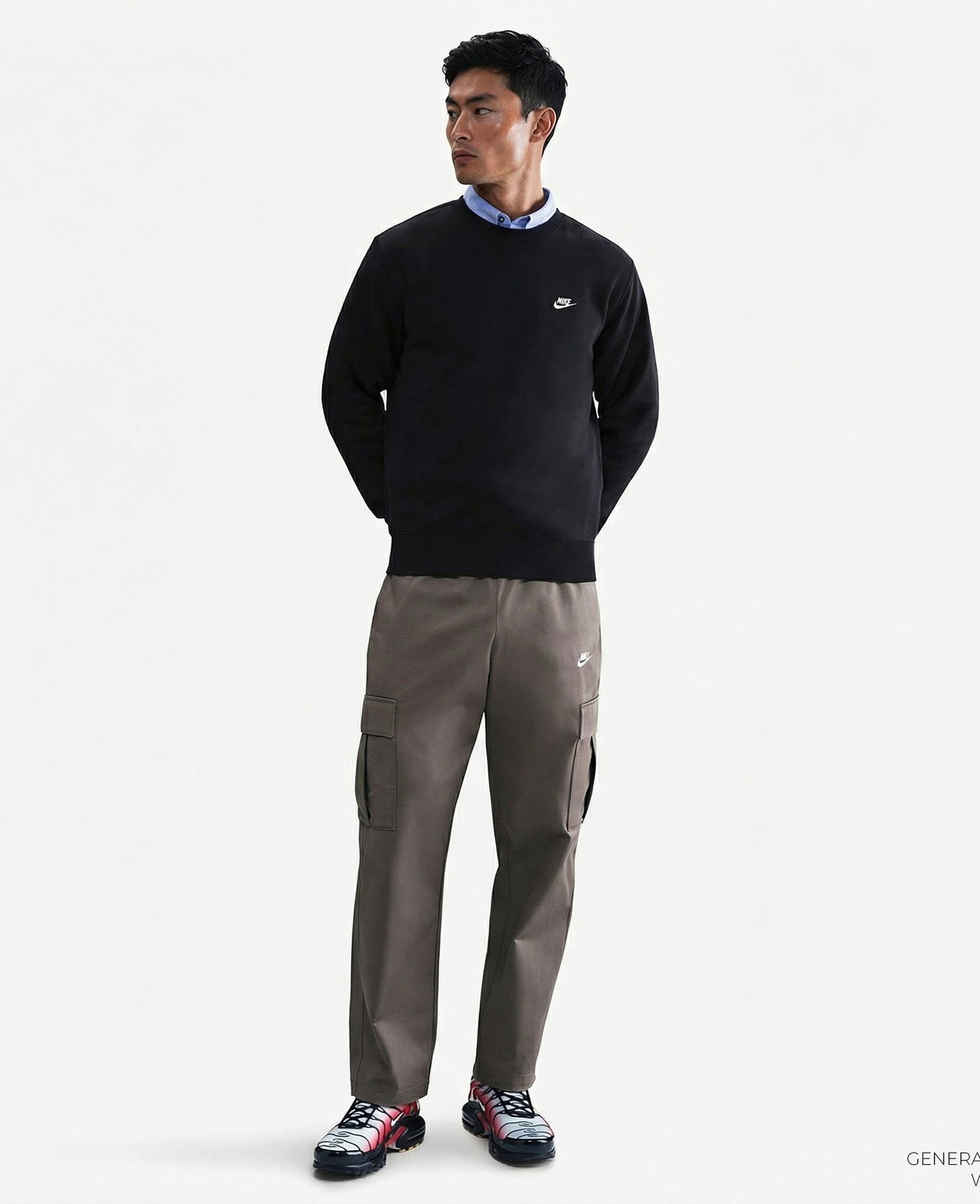 Nike Club Crew Erkek Siyah Sweatshirt