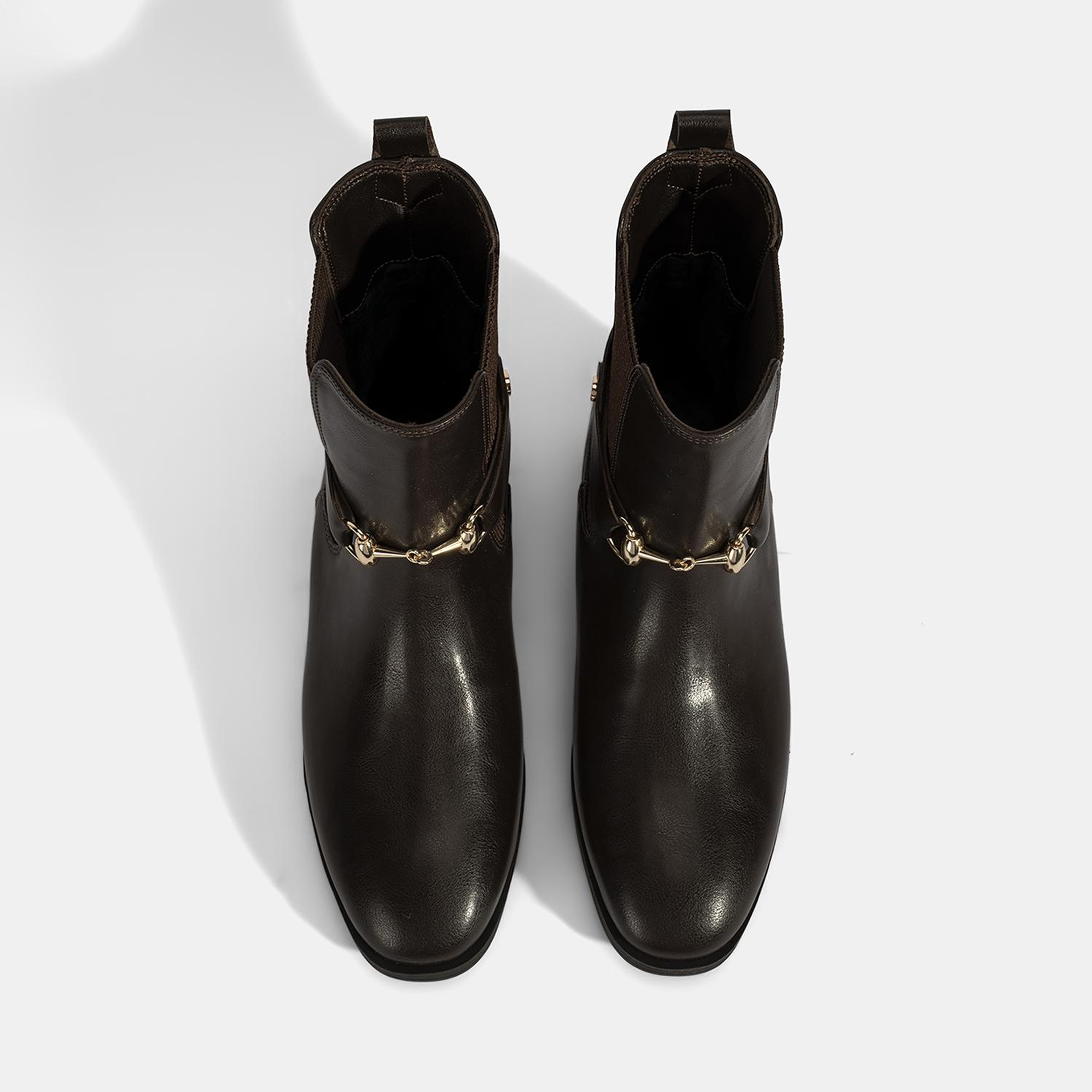 Kadın Kahve Metal Toka Aksesuarlı Bot