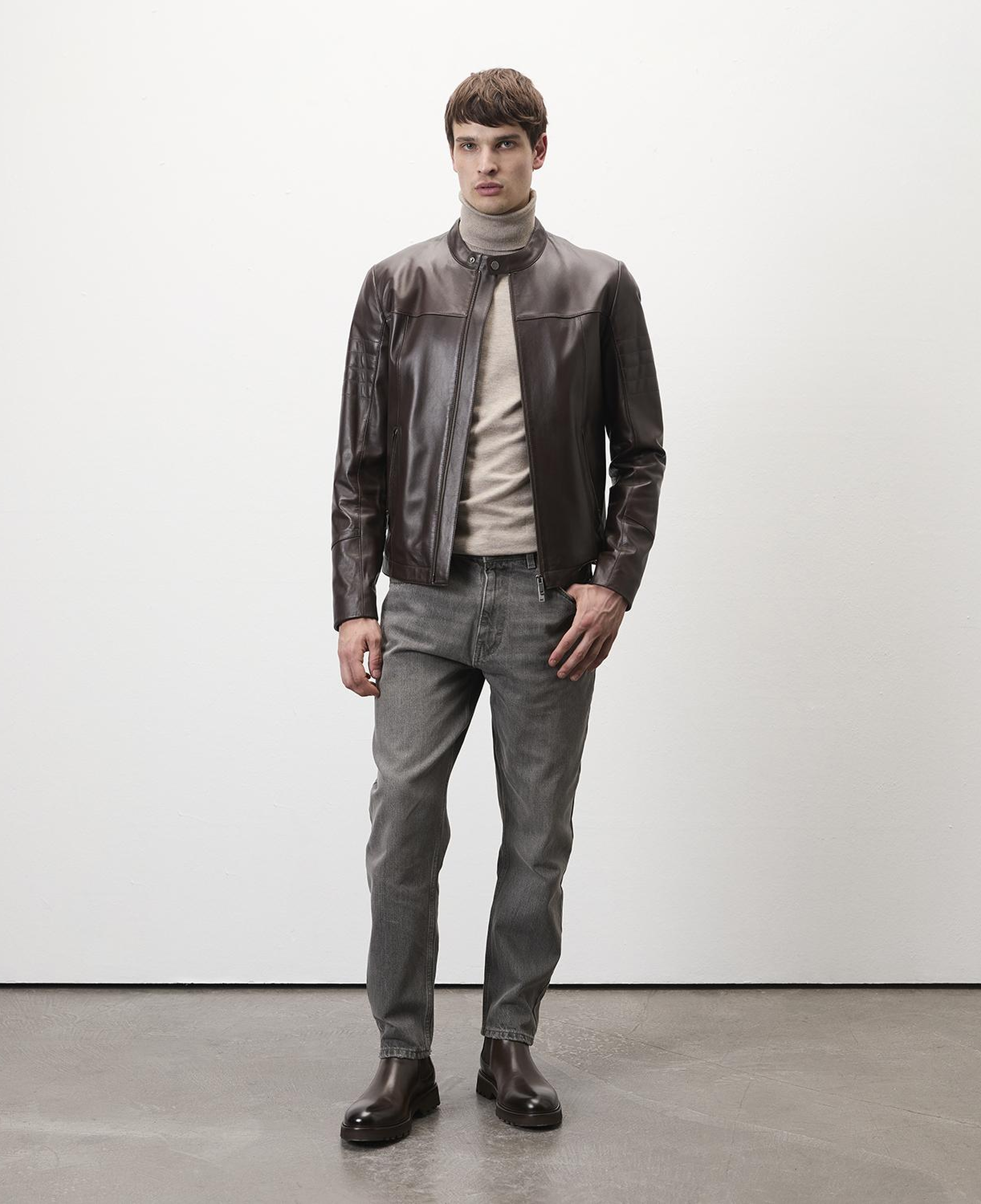 Jason Kahve Erkek Deri Mont