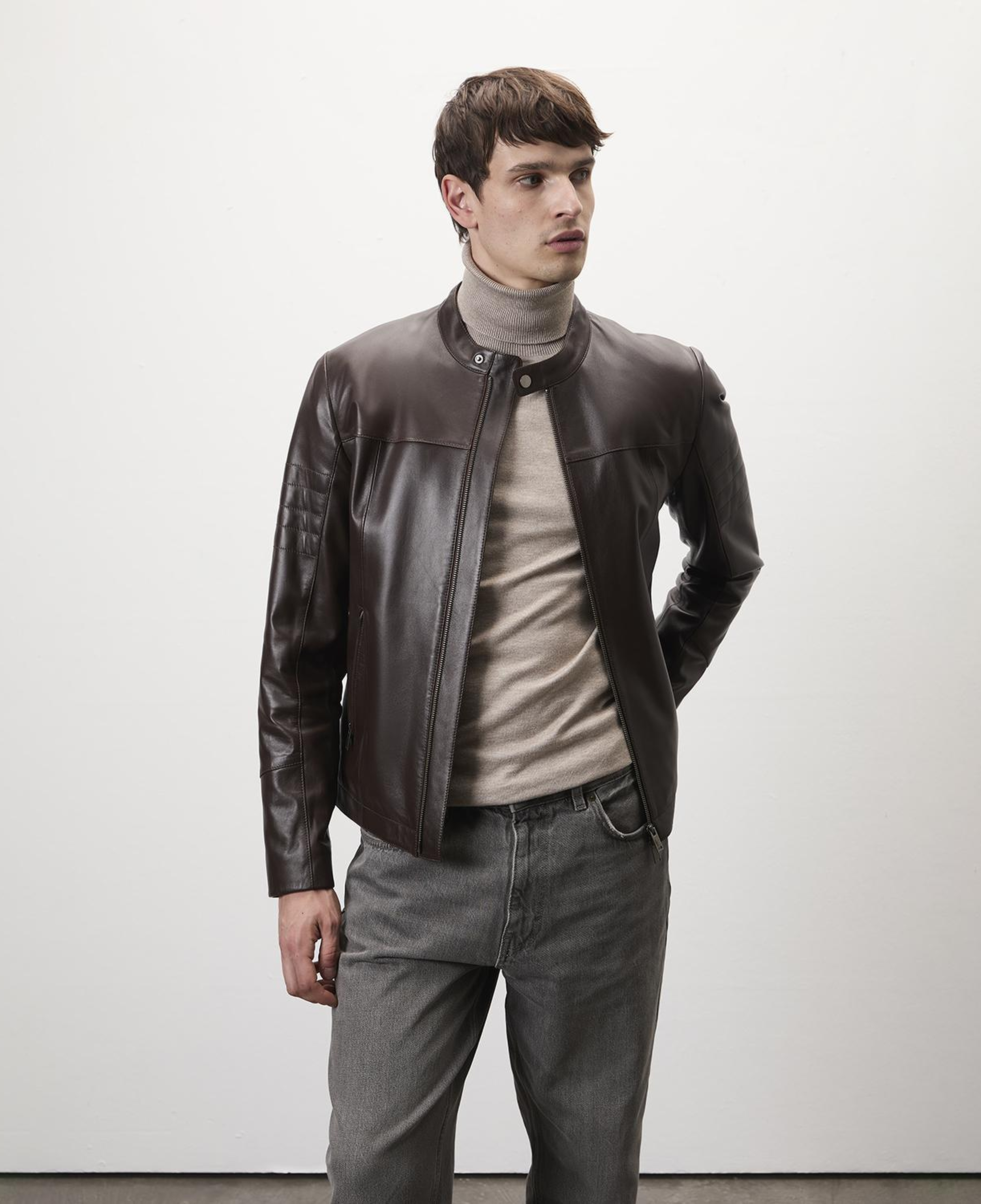 Jason Kahve Erkek Deri Mont