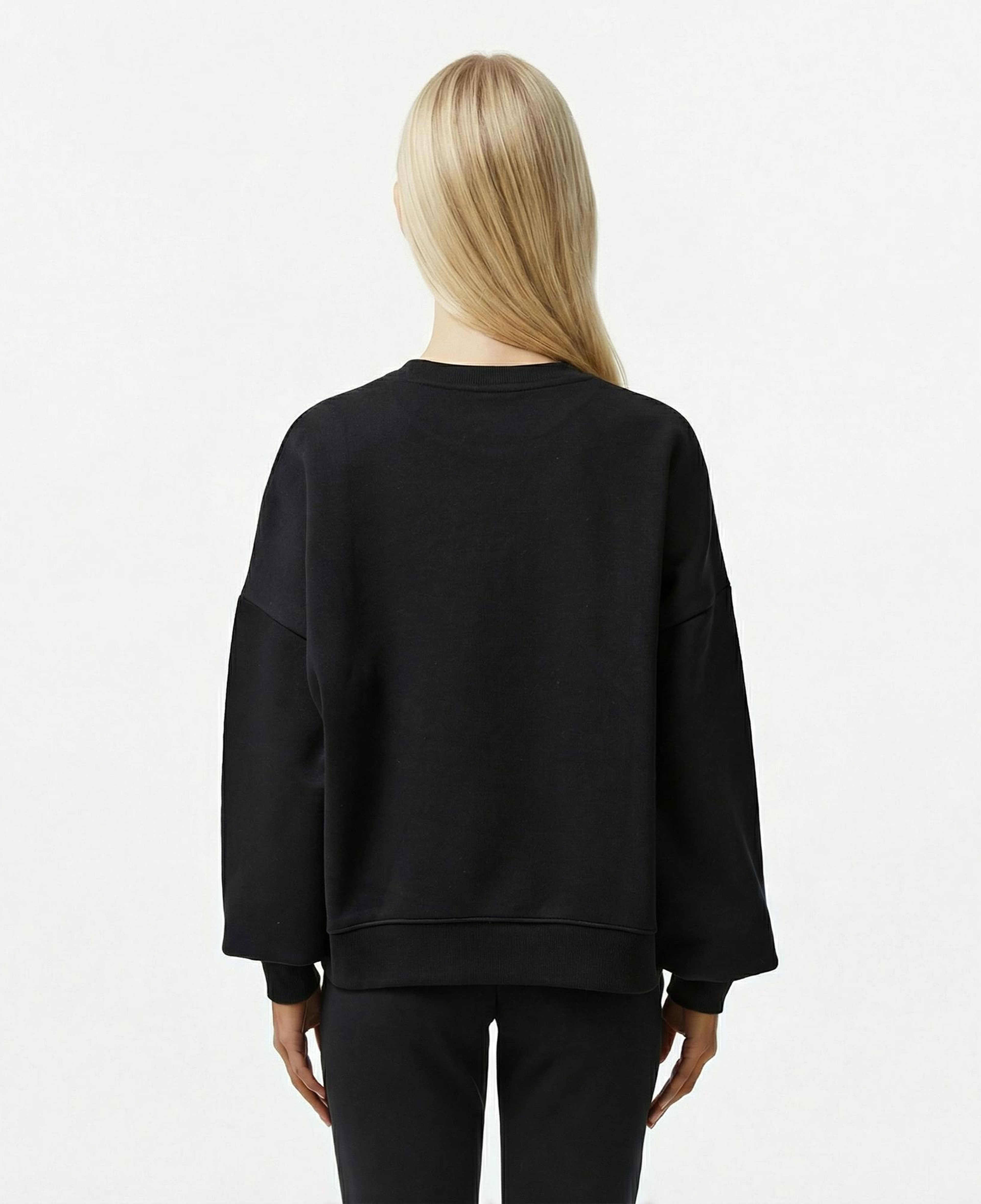 Guess Iconic Tria Kadın Siyah Sweatshirt