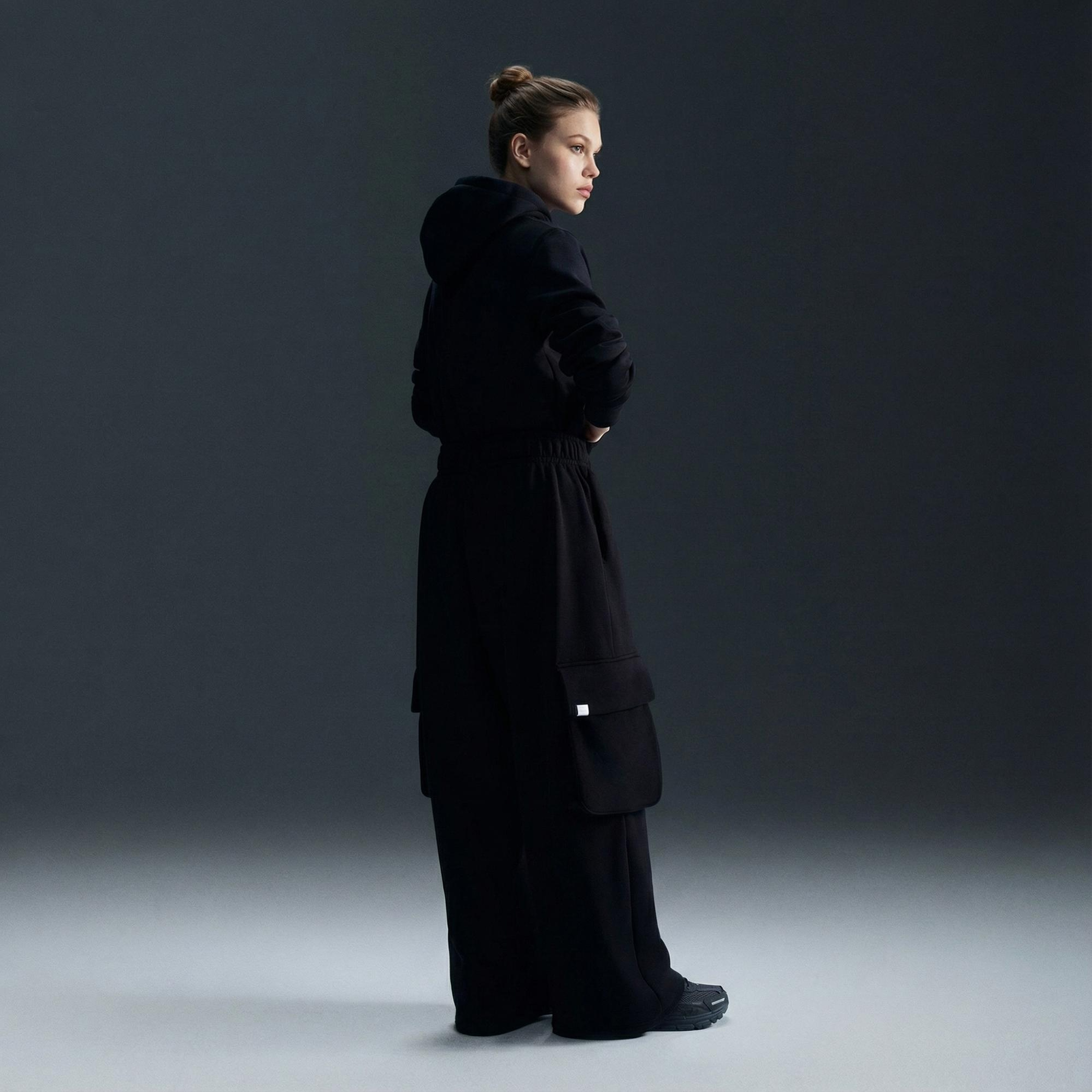 Nike Sportswear Phoenix Fleece Kadın Siyah Kapüşonlu Hoodie