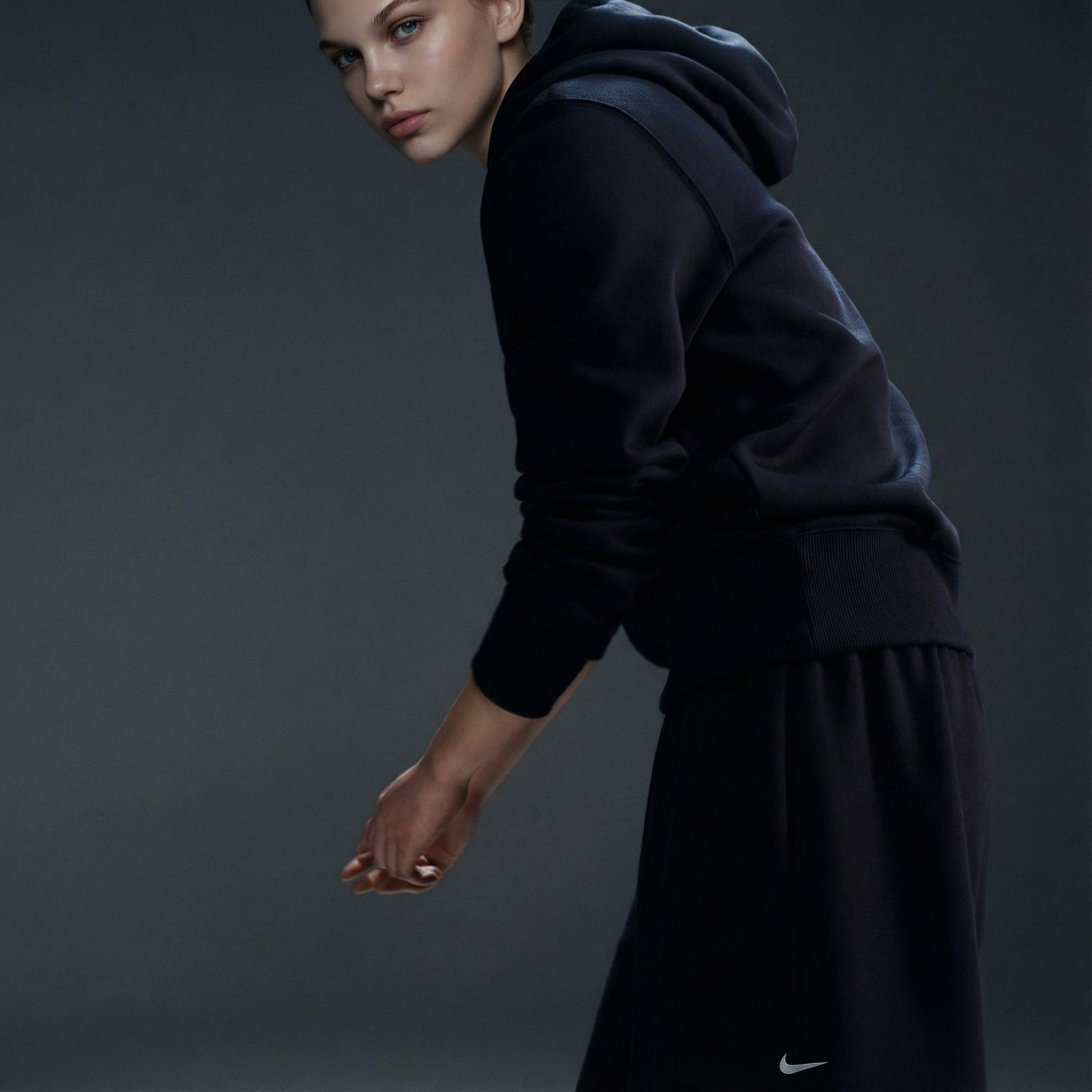 Nike Sportswear Phoenix Fleece Kadın Siyah Kapüşonlu Hoodie