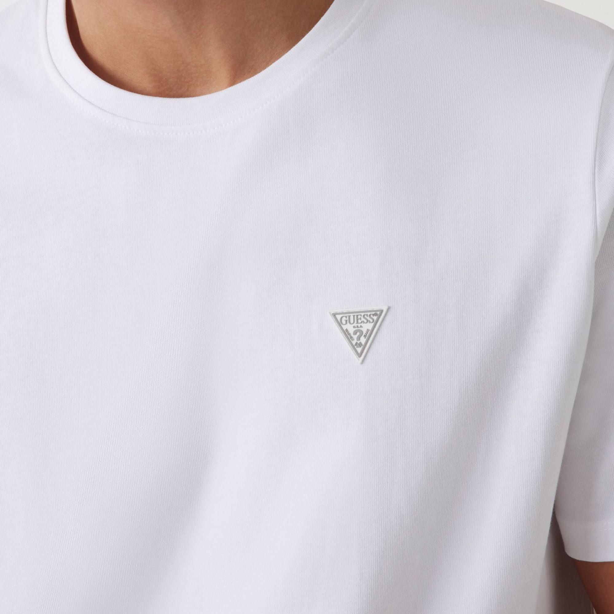 Guess Patch Regular Fit Erkek Beyaz T-Shirt