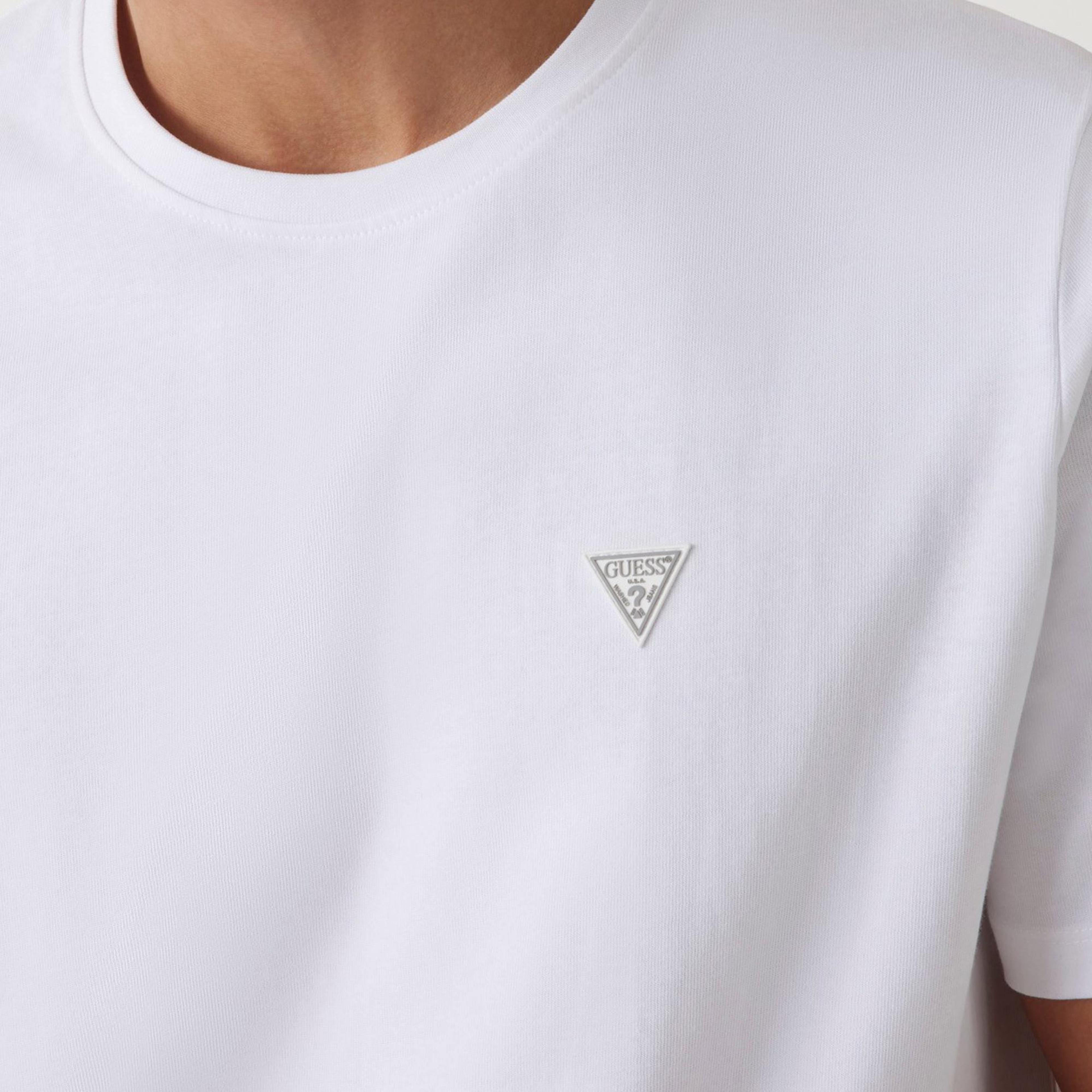 Guess Patch Regular Fit Erkek Beyaz T-Shirt