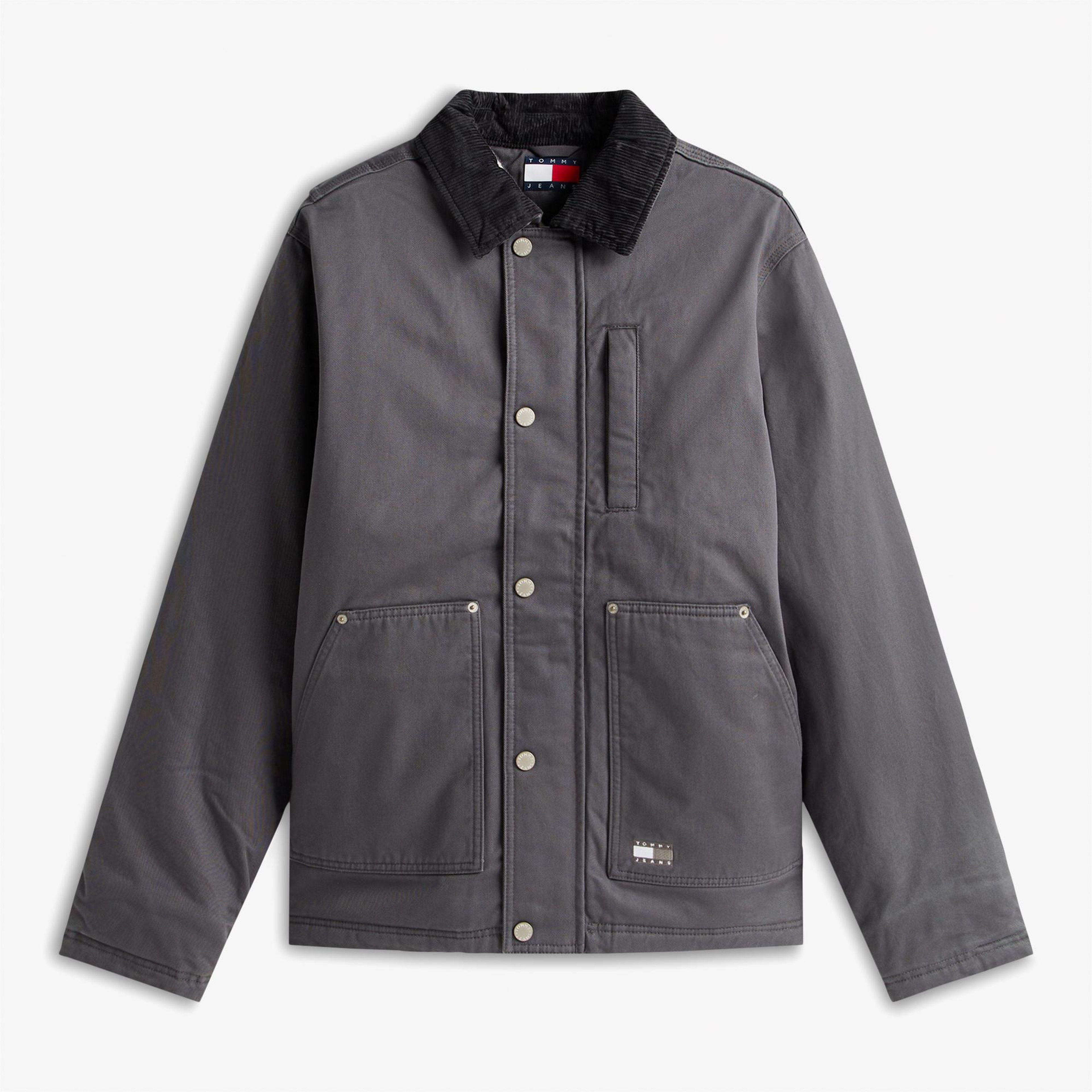 Tommy Jeans Twill Chore Erkek Gri Ceket
