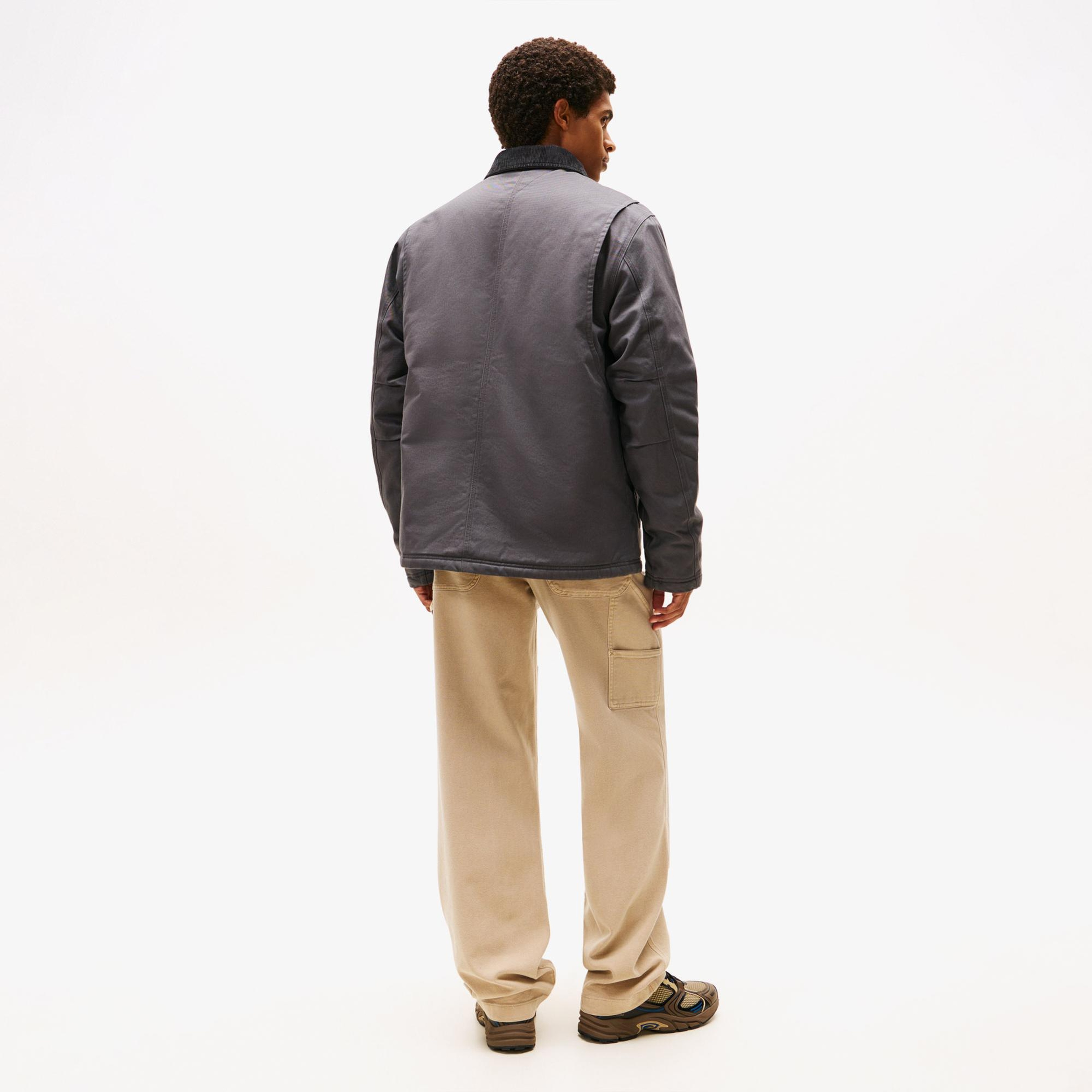 Tommy Jeans Twill Chore Erkek Gri Ceket