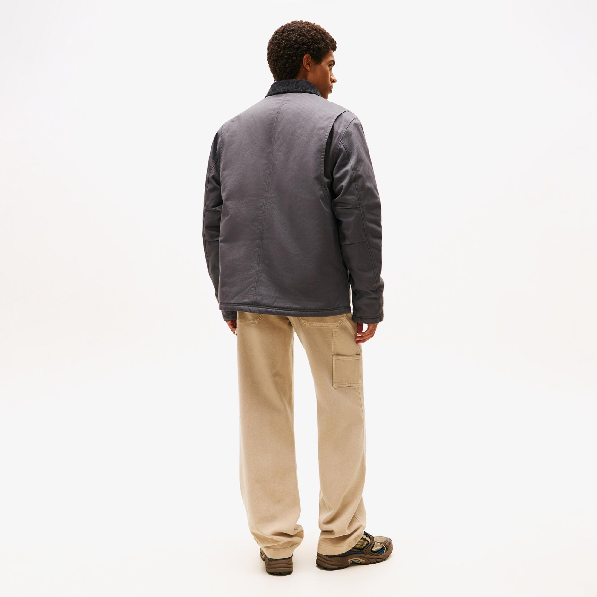 Tommy Jeans Twill Chore Erkek Gri Ceket