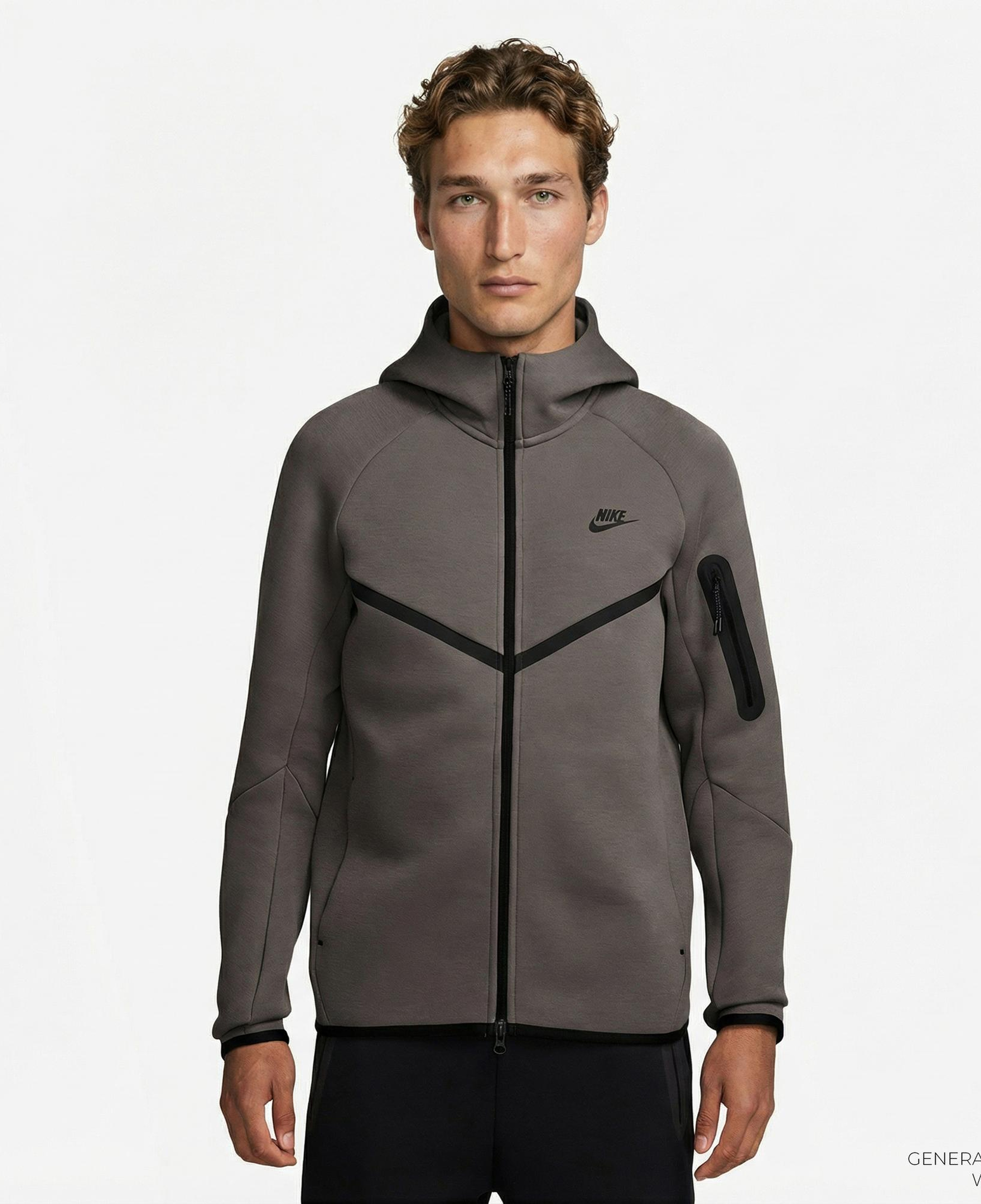 Nike Tech Fleece Erkek Gri Kapüşonlu Hoodie