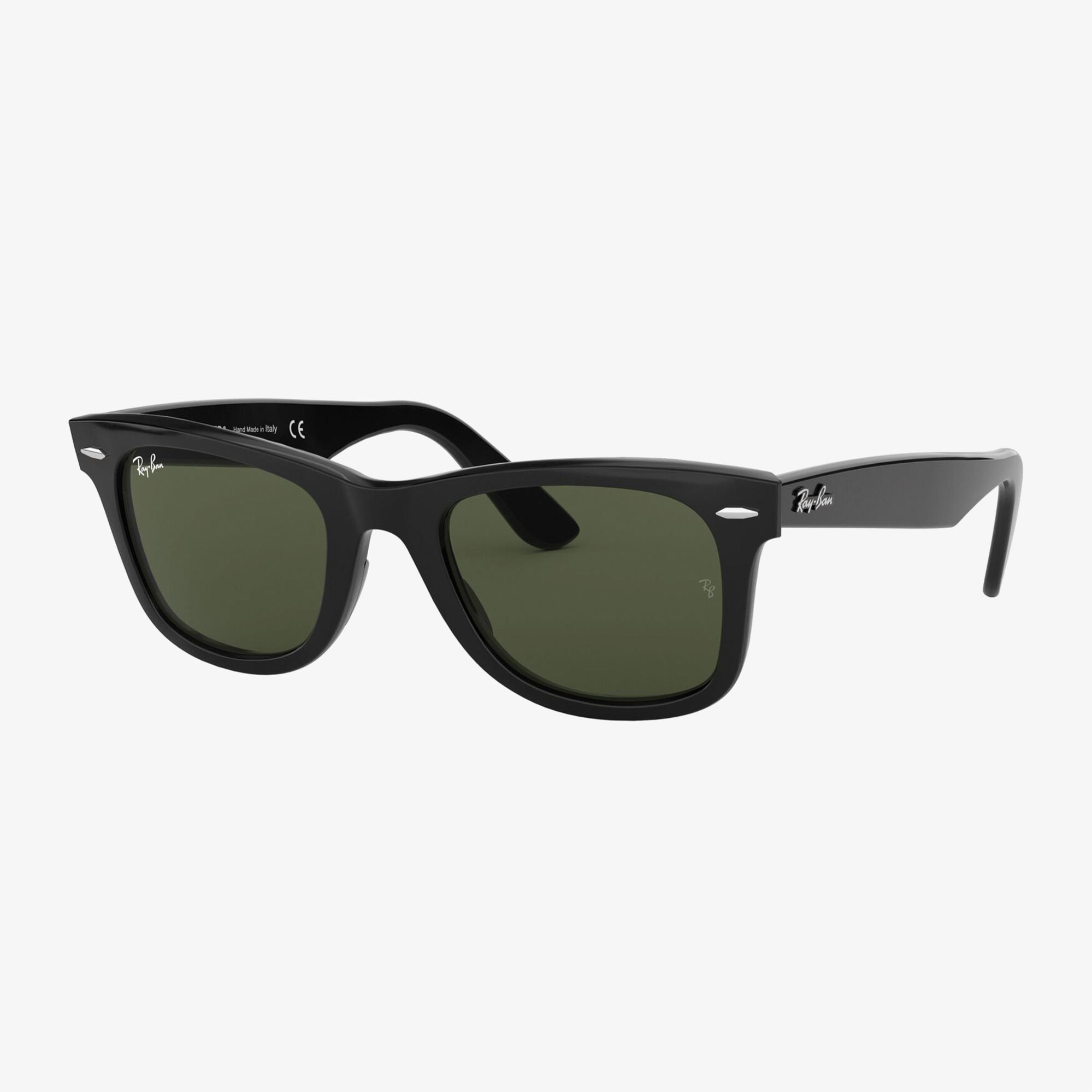 RAY-BAN 0RB2140 Wayfarer Yeşil Camlı Unisex Siyah Güneş Gözlüğü