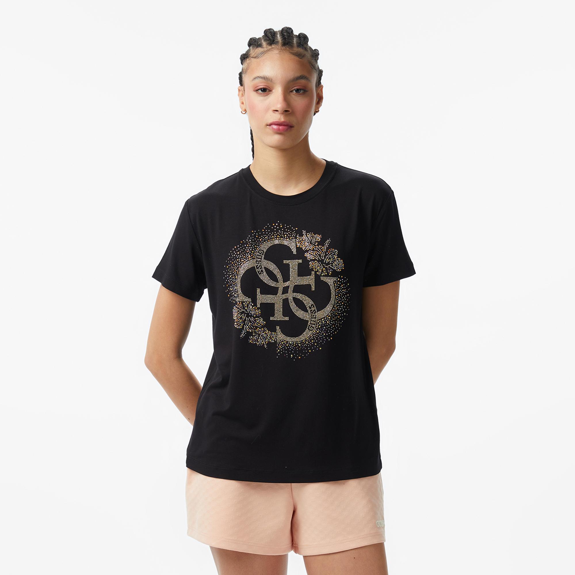 Guess Corinne Boxy Fit Kadın Bej T-Shirt